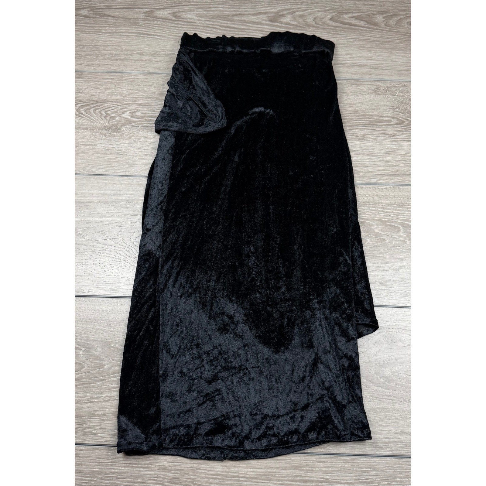 Tripp NYC Women Skirt Vintage Velvet Asymmetric Drape Goth Black S