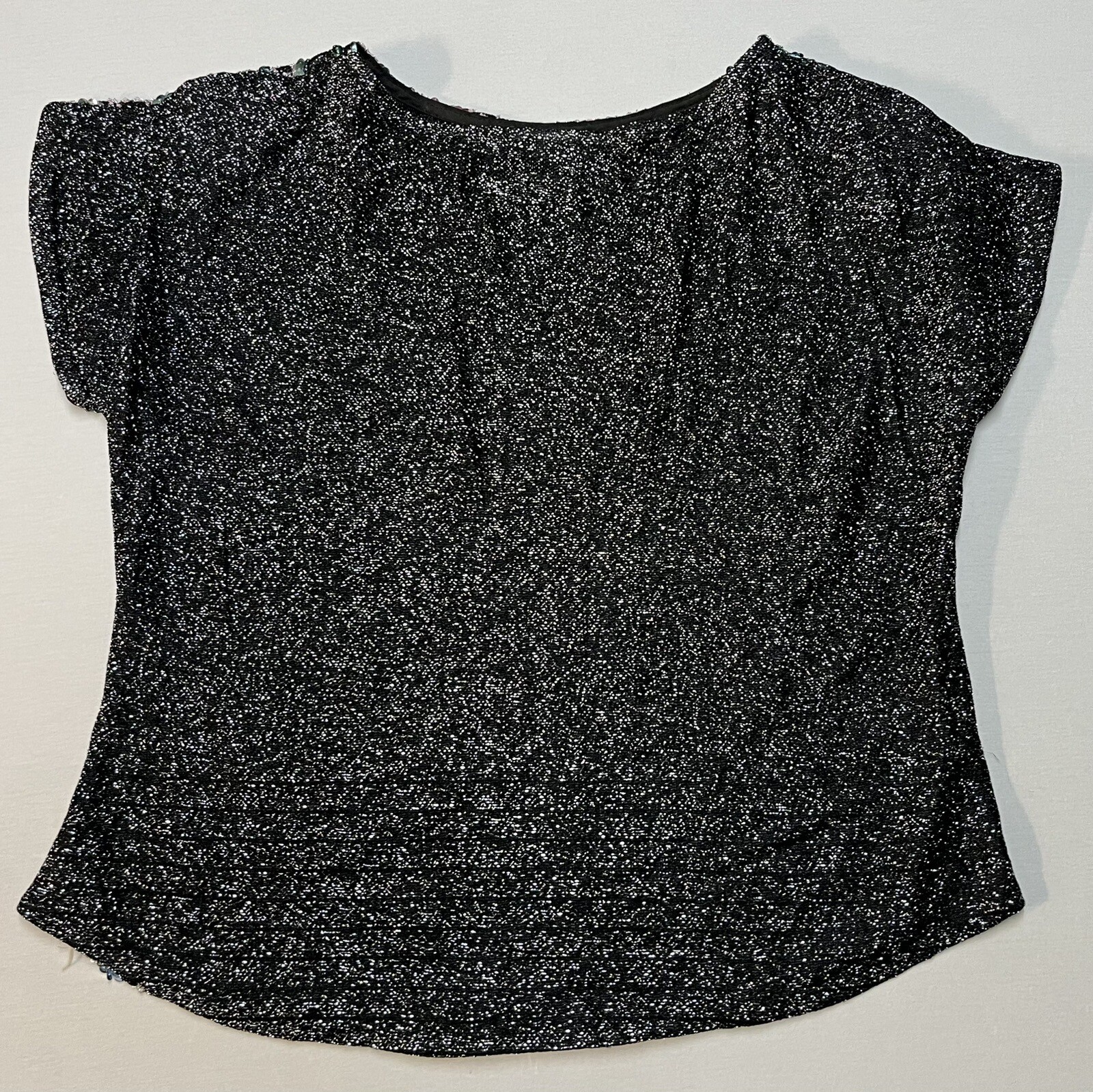 Vintage 1970s Joanna Sequin Sparkle Disco Top Made USA Chest 36” Shoulder Pads