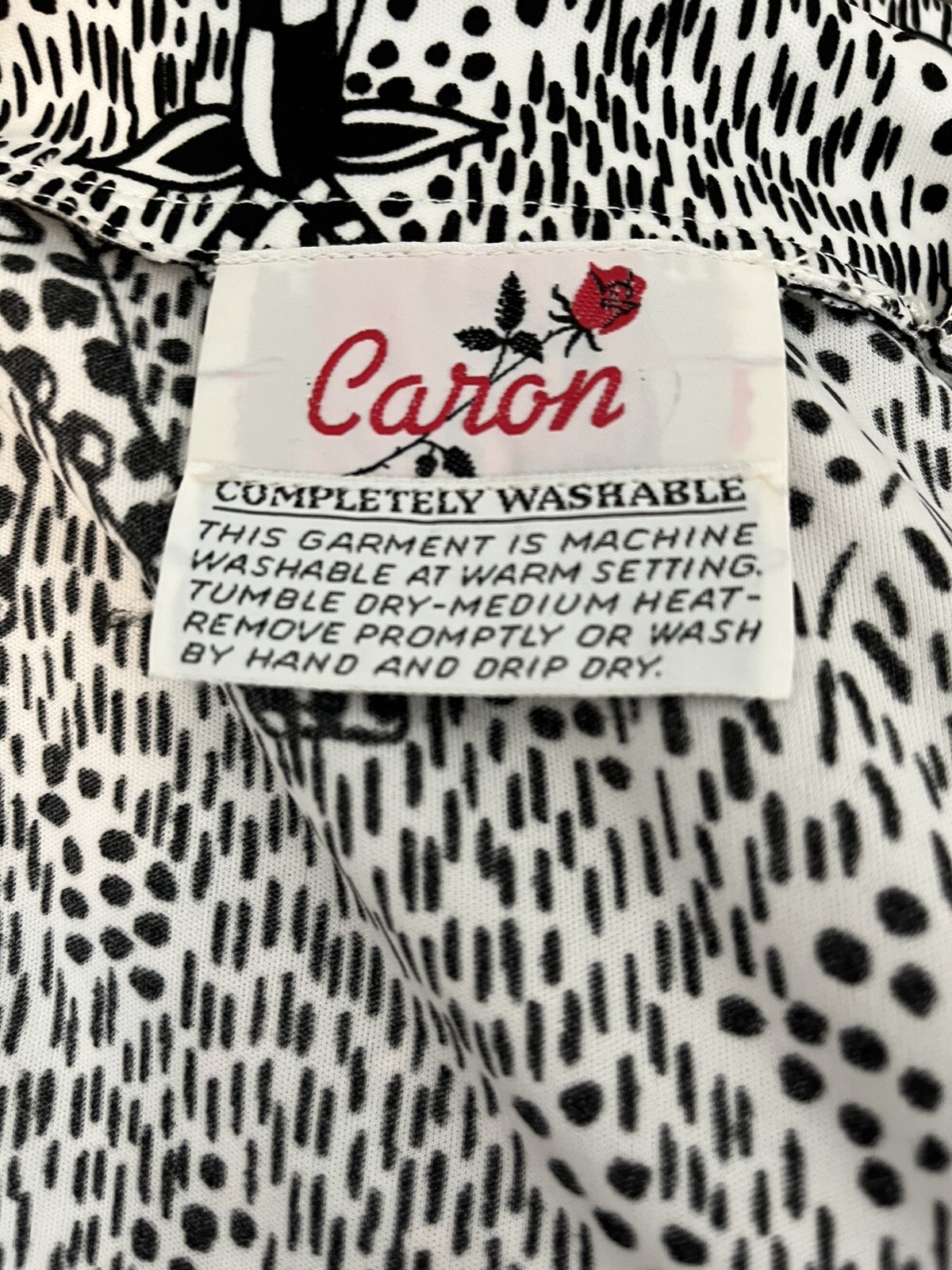 Vintage Caron Black & White Dress & Blouse Jacket Tie Front Matching Belt Small