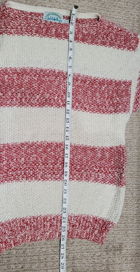 Vintage Women’s Lake Harmony Rowing Club Red White Sweater S *See Measurements*