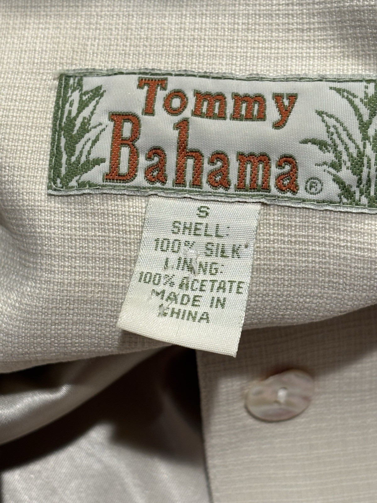 Tommy Bahama Vintage 100% Silk Blazer Jacket Ivory Cream Longline Women’s Sz S