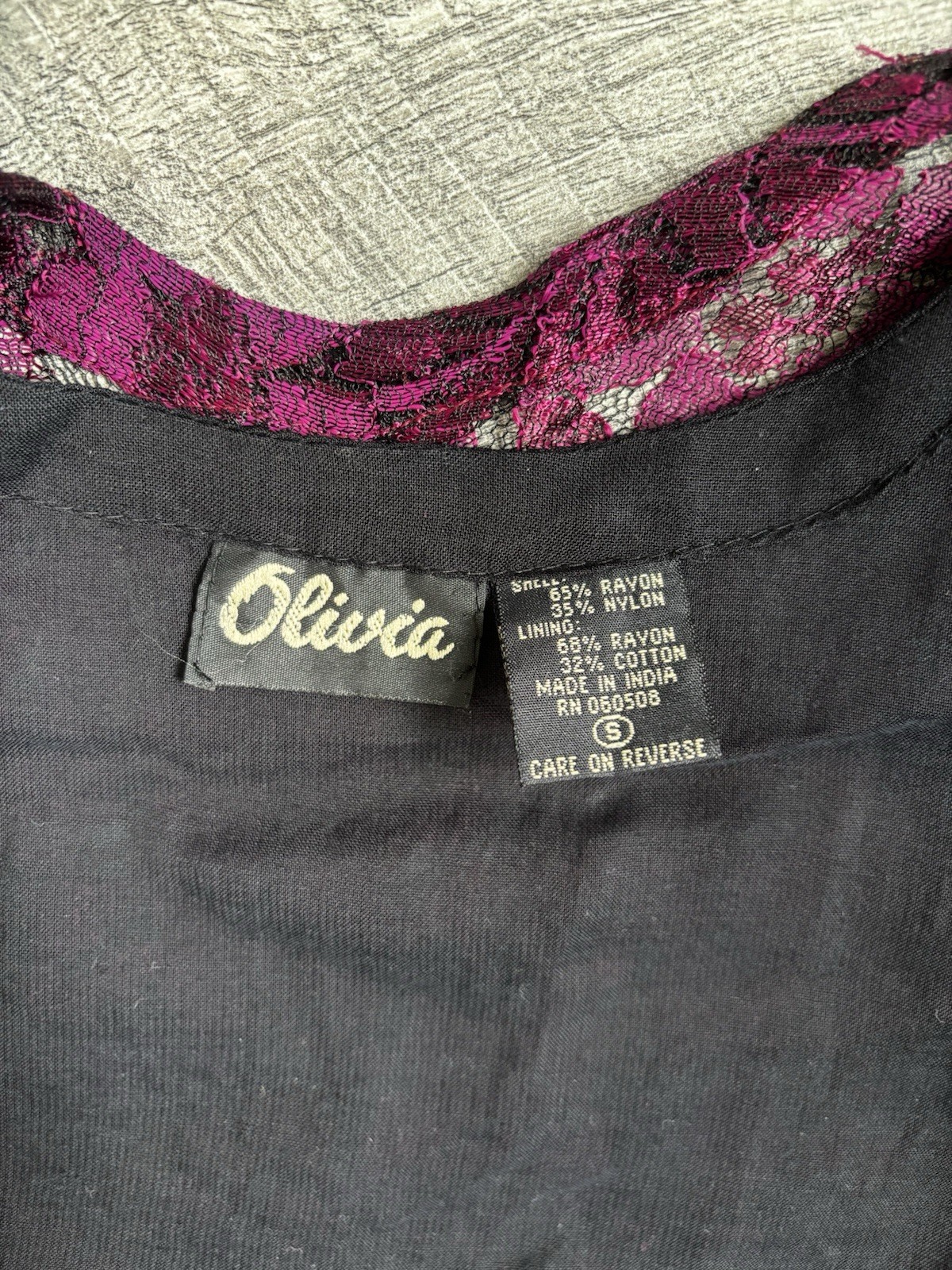 Olivia Vintage 90s Whimsigoth Lace Maxi Dress S Plum Purple Godet Flare Romantic