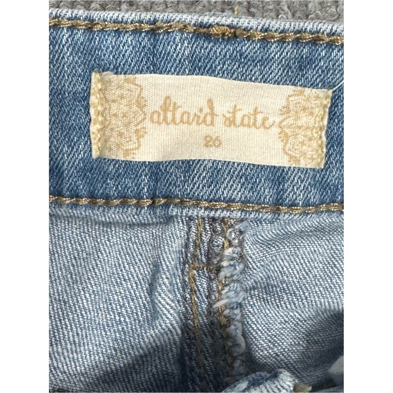 Altar’d State Two Tone Patchwork Denim Shorts Boho Festival Y2K Indie Retro 26