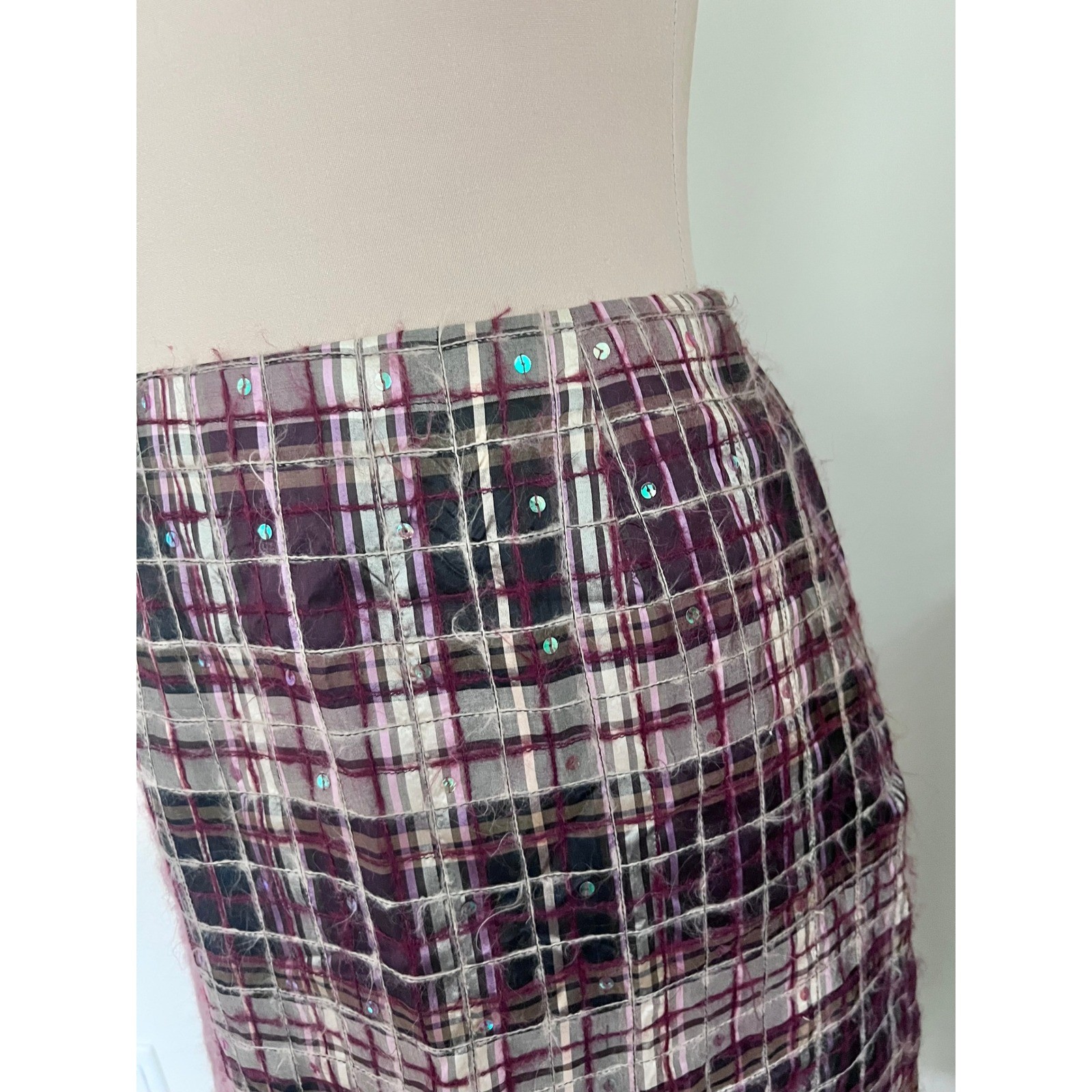 Vintage Y2K Focused By Shani Silk Plaid Skirt