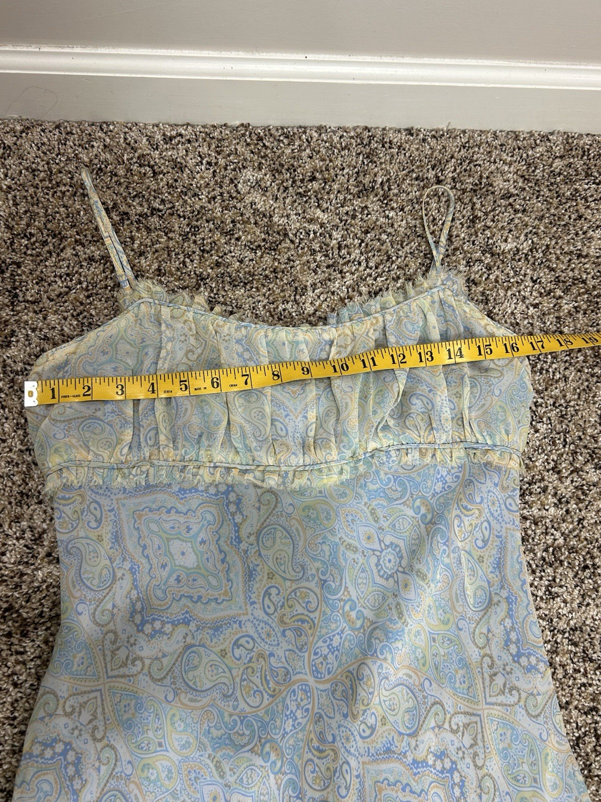 Vintage Express Paisley Milkmaid 100% Silk Dress Size 11/12 Y2K Fairy