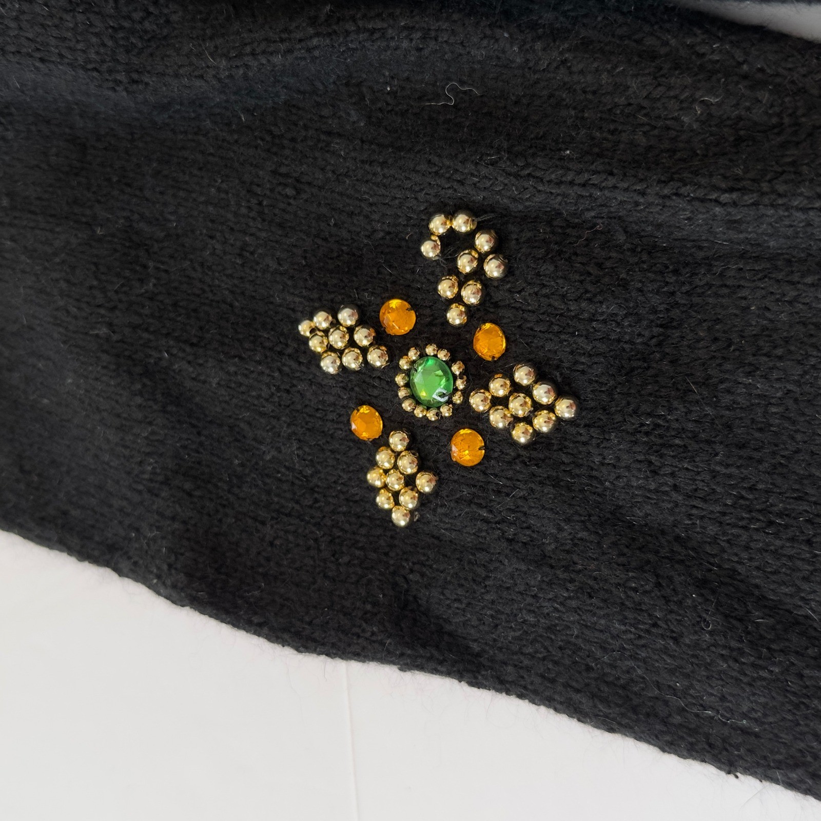 Work in Progress Gladys Bagley Vintage Beaded Silk Angora Sweater Black Medium