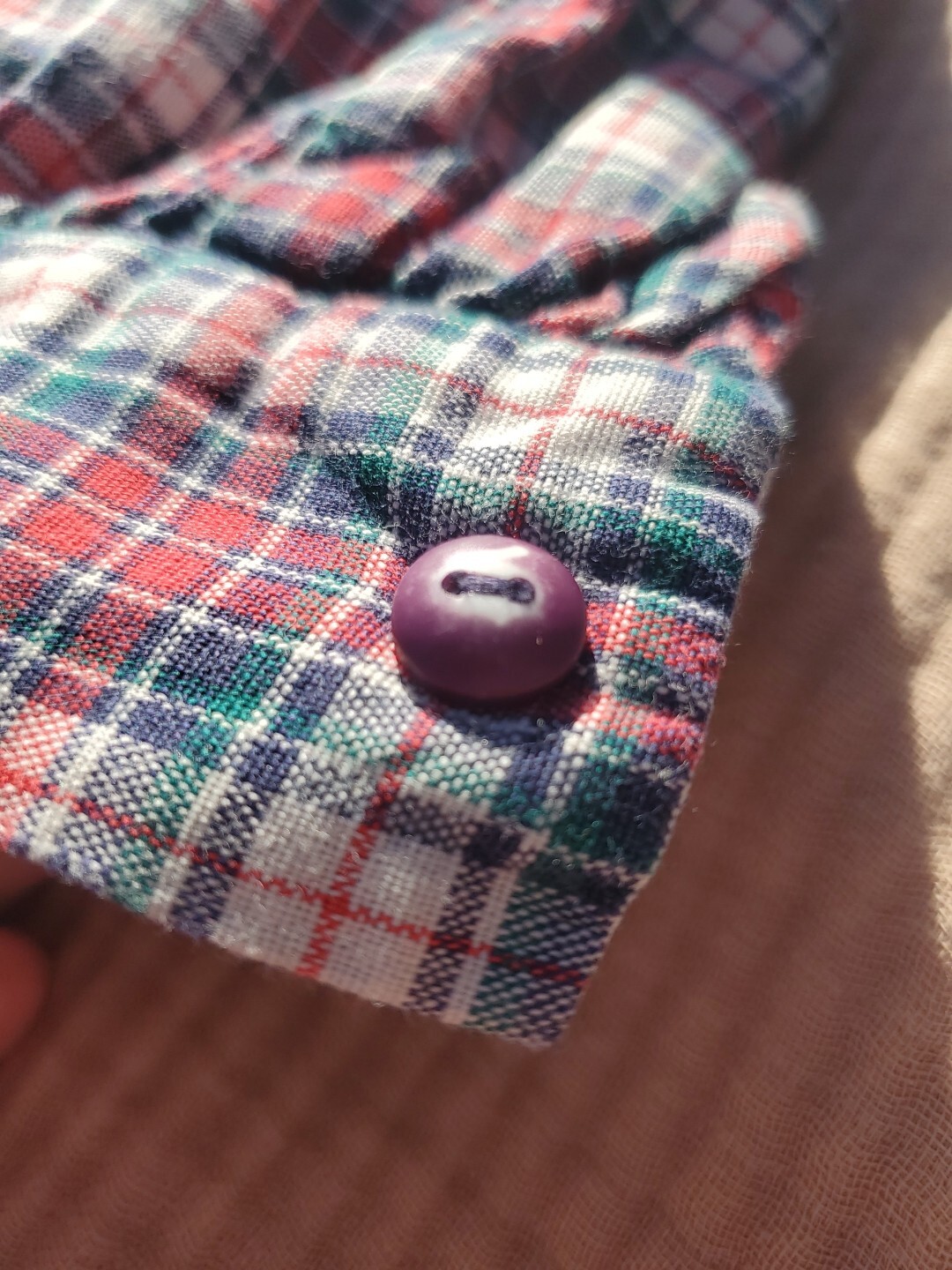 Aunt Abigail’s Attic Plaid Cottagecore 70s Midi Shirt Plain Dress Long Sleeve