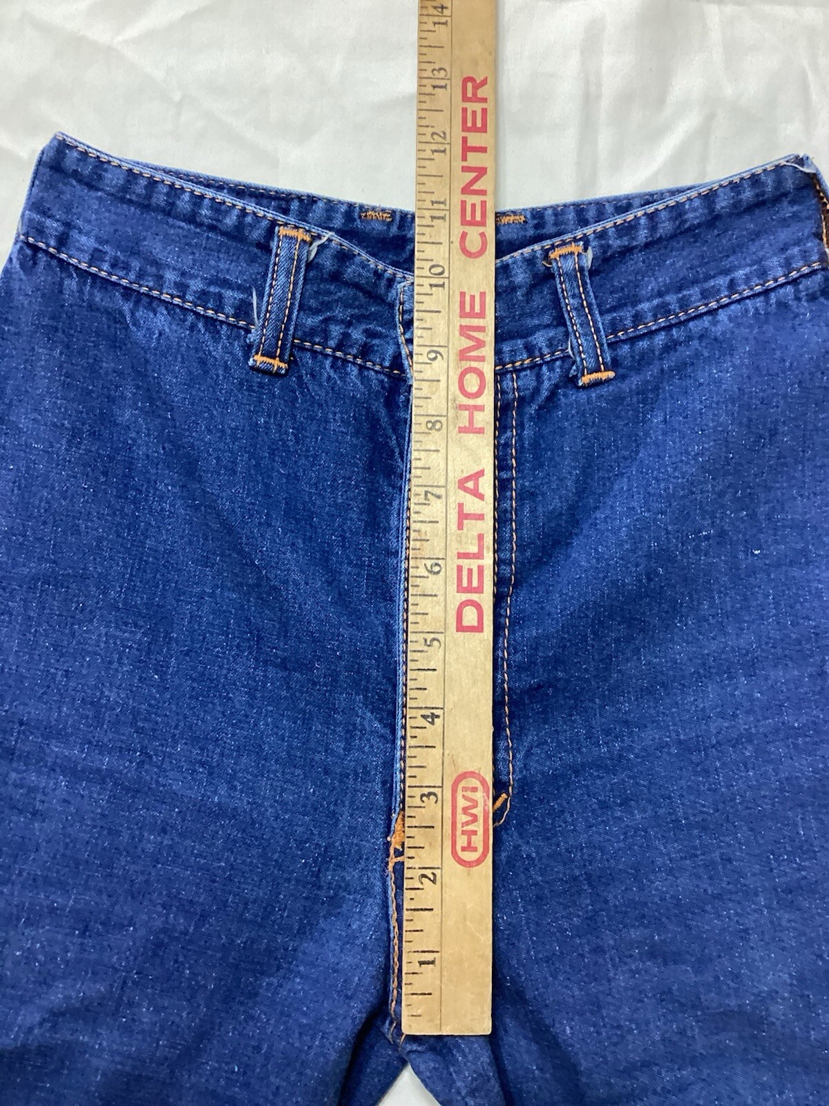 Vtg 70’s Rag City Blues Los Angeles Flare Jeans Zipper Front Sz 27 (22×32)