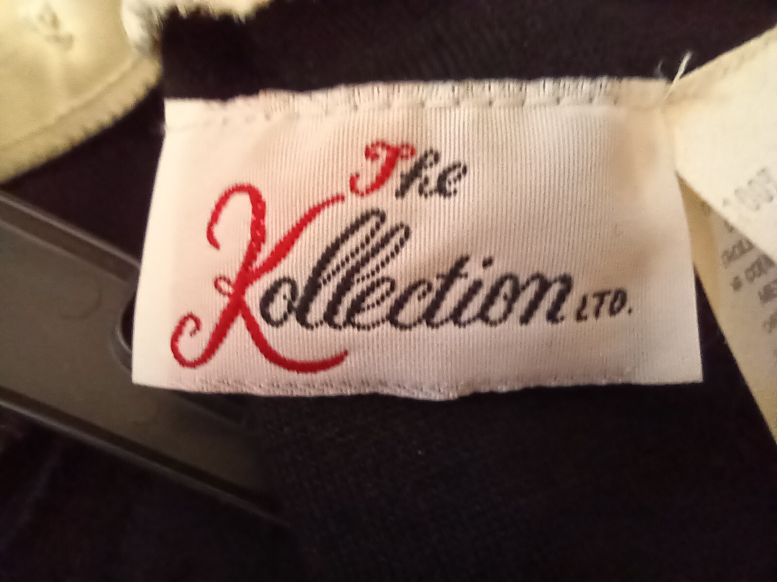Vtg The Kollection 6 Black Wool Jersey 2 Pc Dress White Collar Wednesday Addams