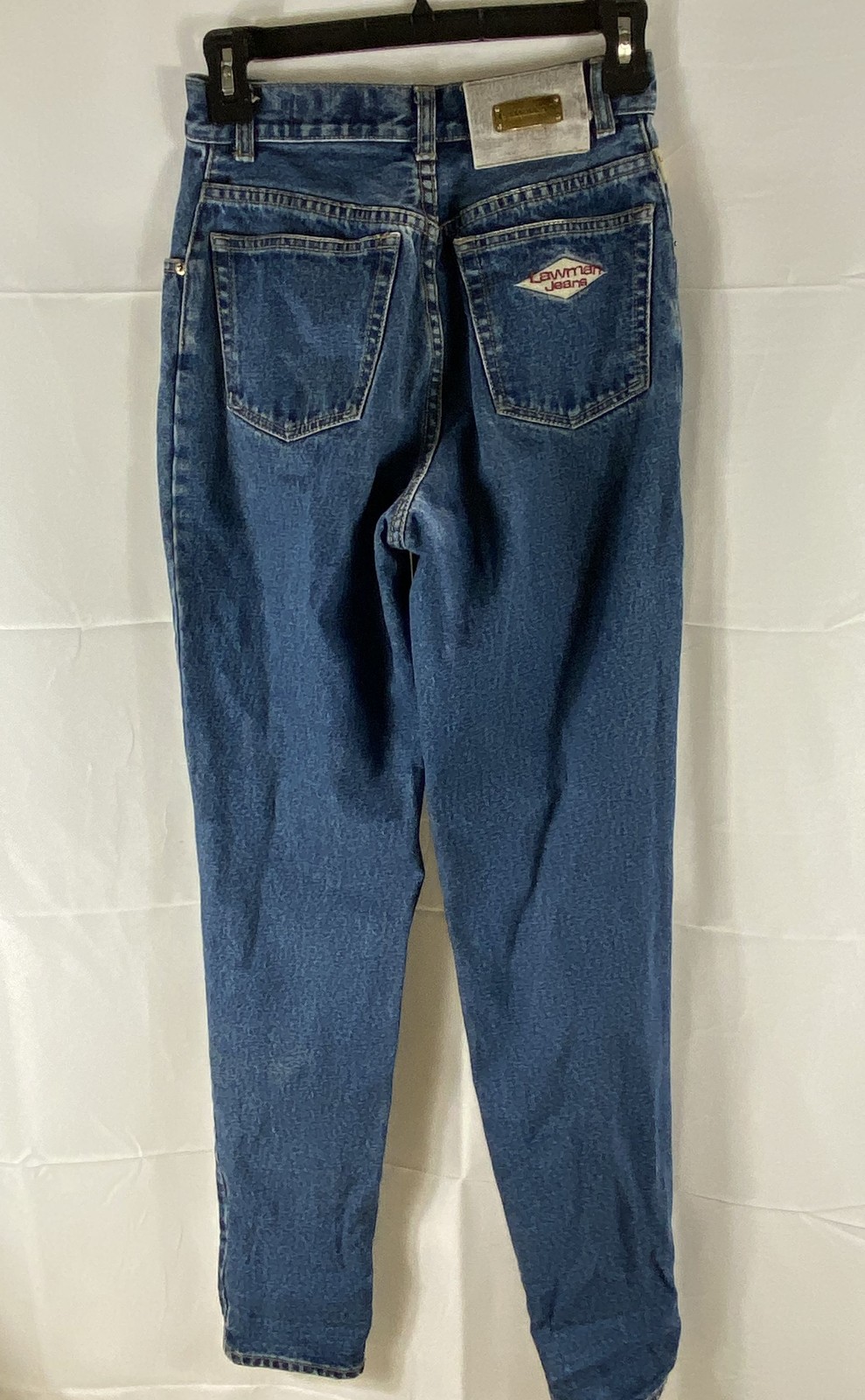 Vintage 90s Lawman Women’s High Rise Tapered Blue Denim Jeans Sz 26×32