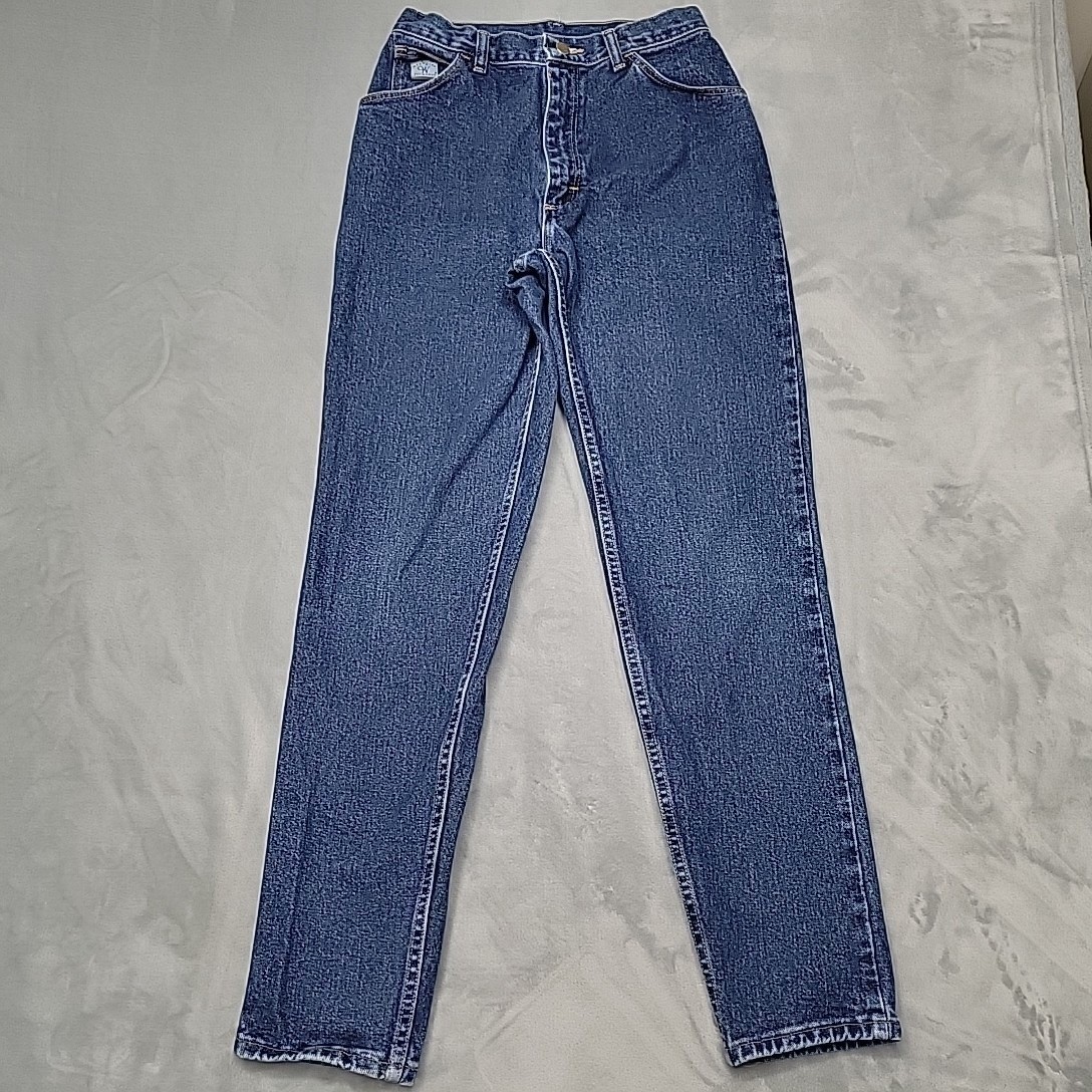 VTG Wrangler Jeans Womens 6 Blue High Rise Tapered Leg Mom Denim Western Retro