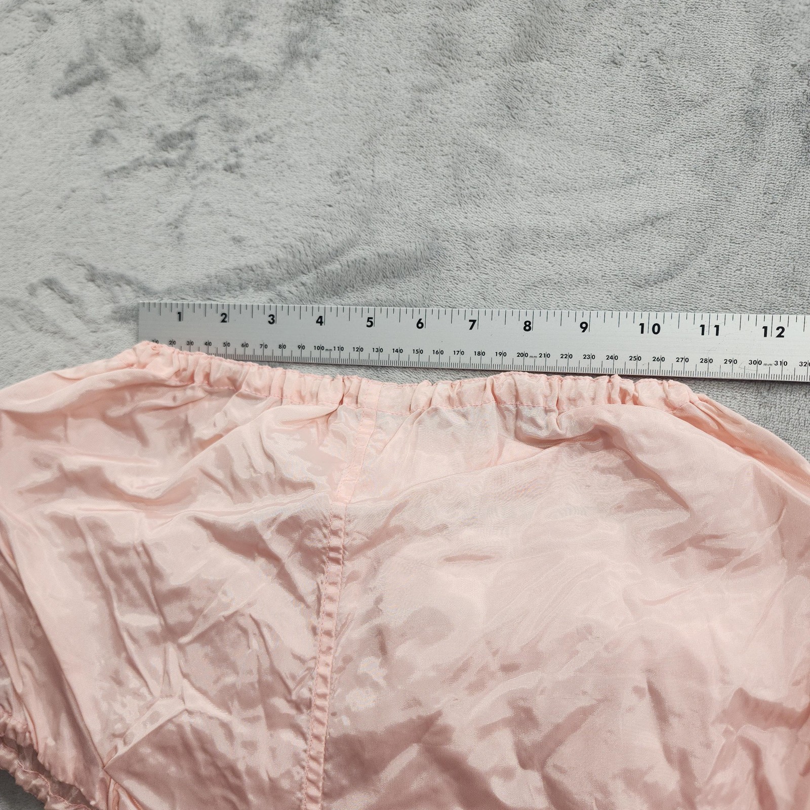Vintage Lingerie Set Women XS Pink Swiss Dot Babydoll Nightie Bow Ruffle Bloomer