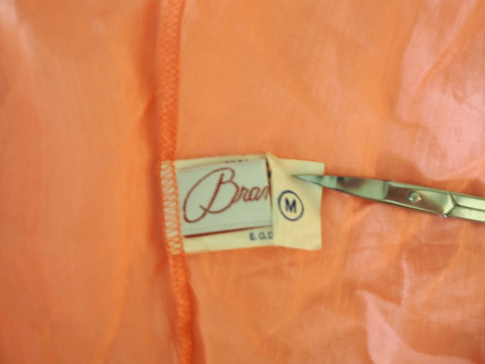 Vintage BRANDYWINE Salmon 100% Silk Chiffon 2 Pc Sleepwear Set Size M
