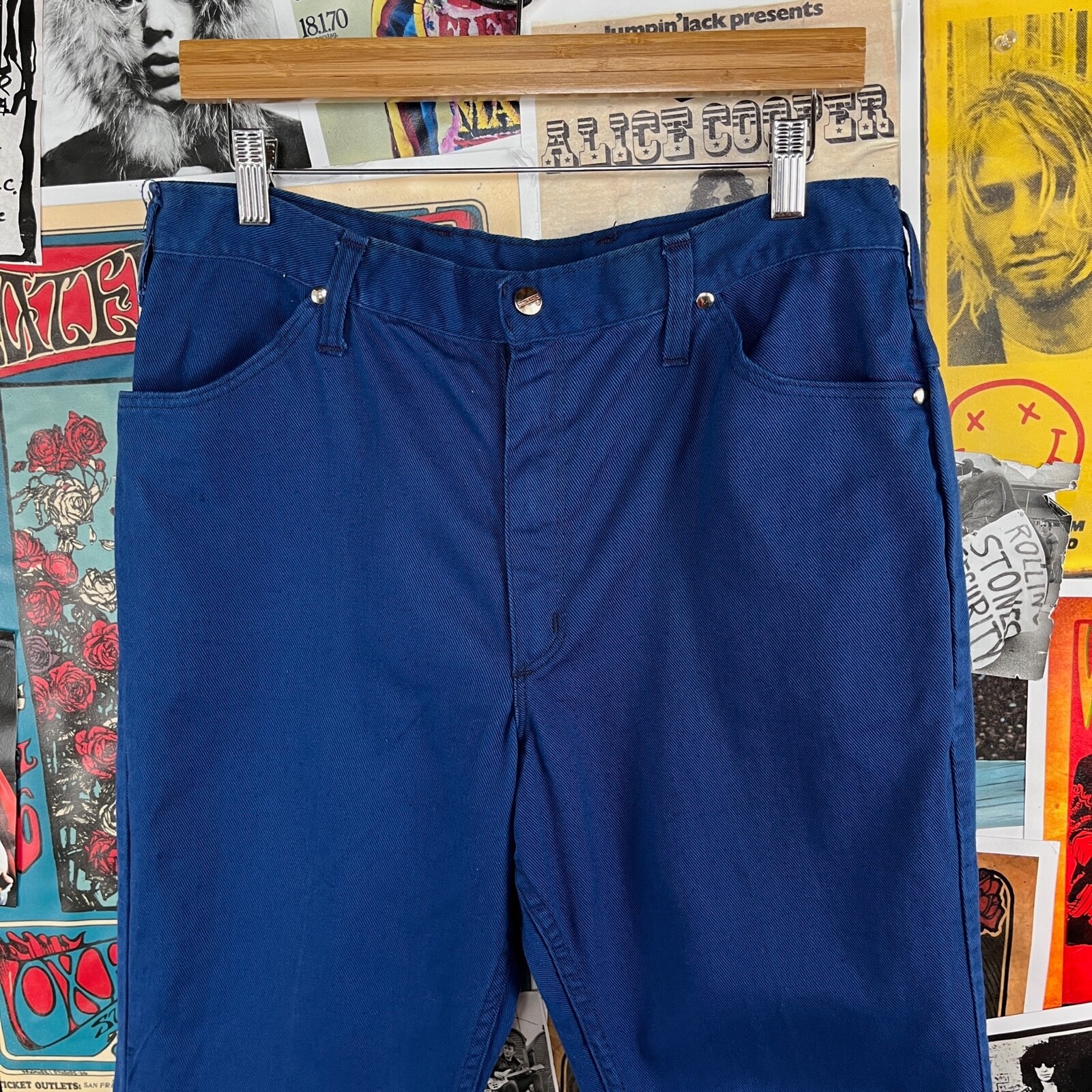 Vintage 70s Blue Maverick Blue Bell Flares Pants 32×28, 70s Womens Clothing 32″