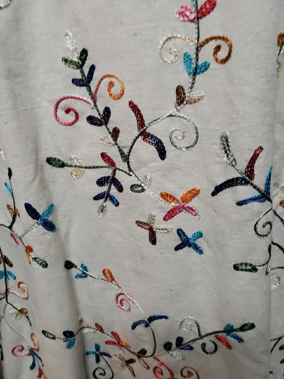 Units Woman Jacket Size L Beige Brown Green Pink Blue Embroidery Vintage 3/4 Sle