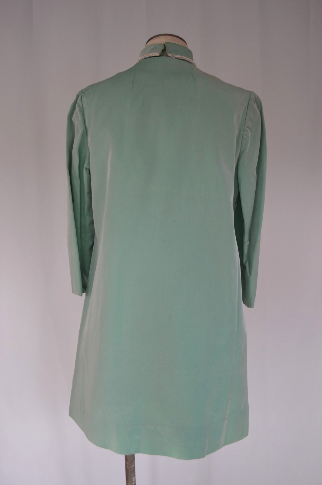 Womens Vintage 1960s Mint Evening Cocktail Sheath Mini Dress With Matching Coat