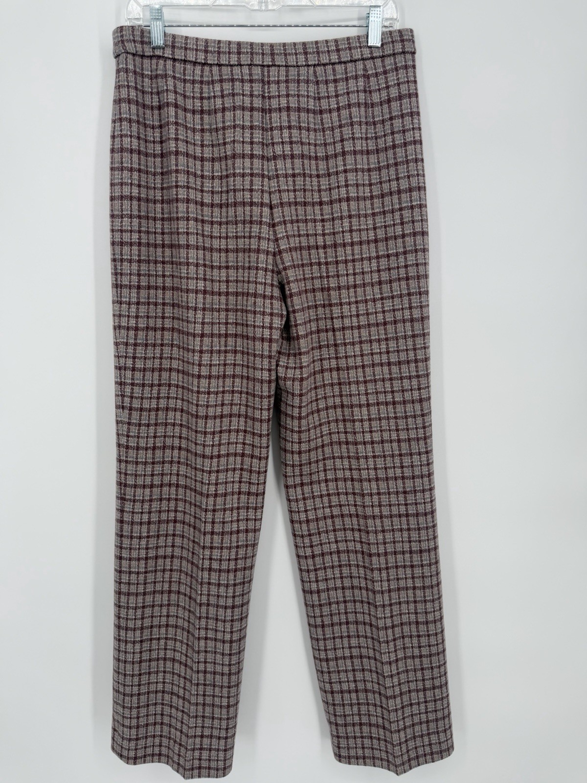 Vintage Bleyle For Hooper Pull On Virgin Wool Purple Plaid Pants 14 Retro