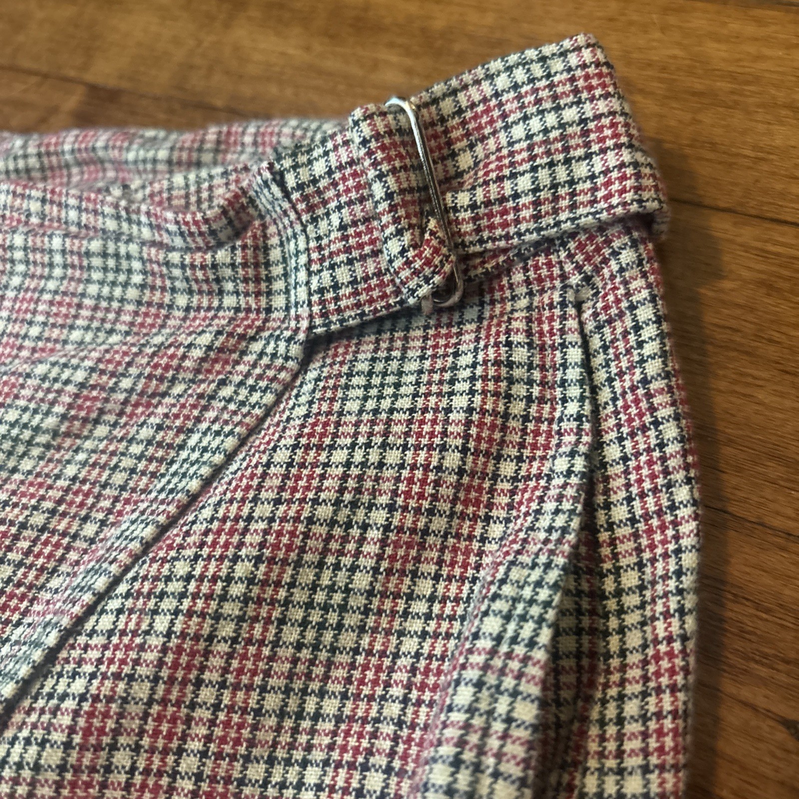 Vintage 70s Elandale Plaid Button Down Shirt And Skort Set Size M 10 30% Linen