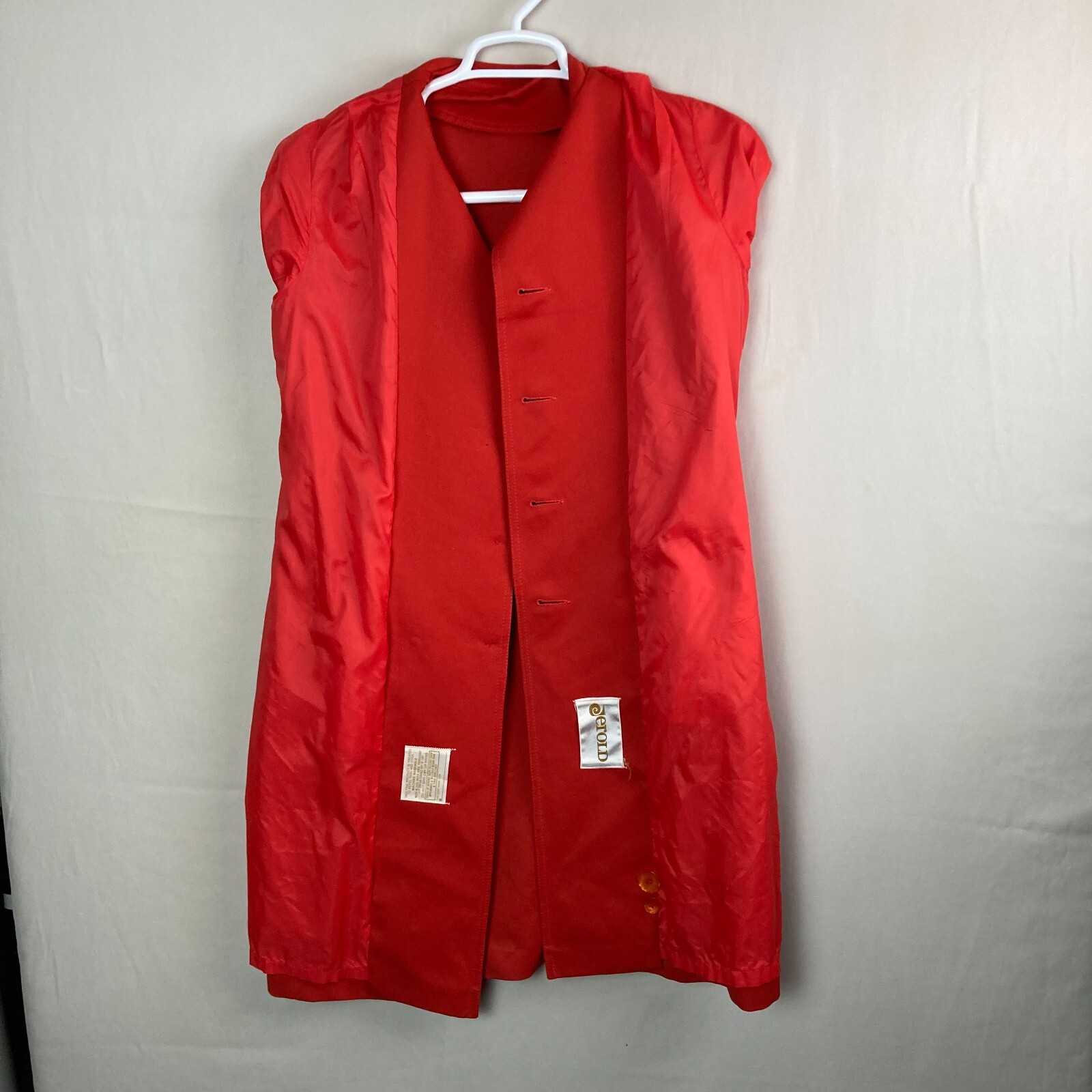 Jerold Womens S/M Vintage MOD 60/70’s Orange Trench Coat Raincoat