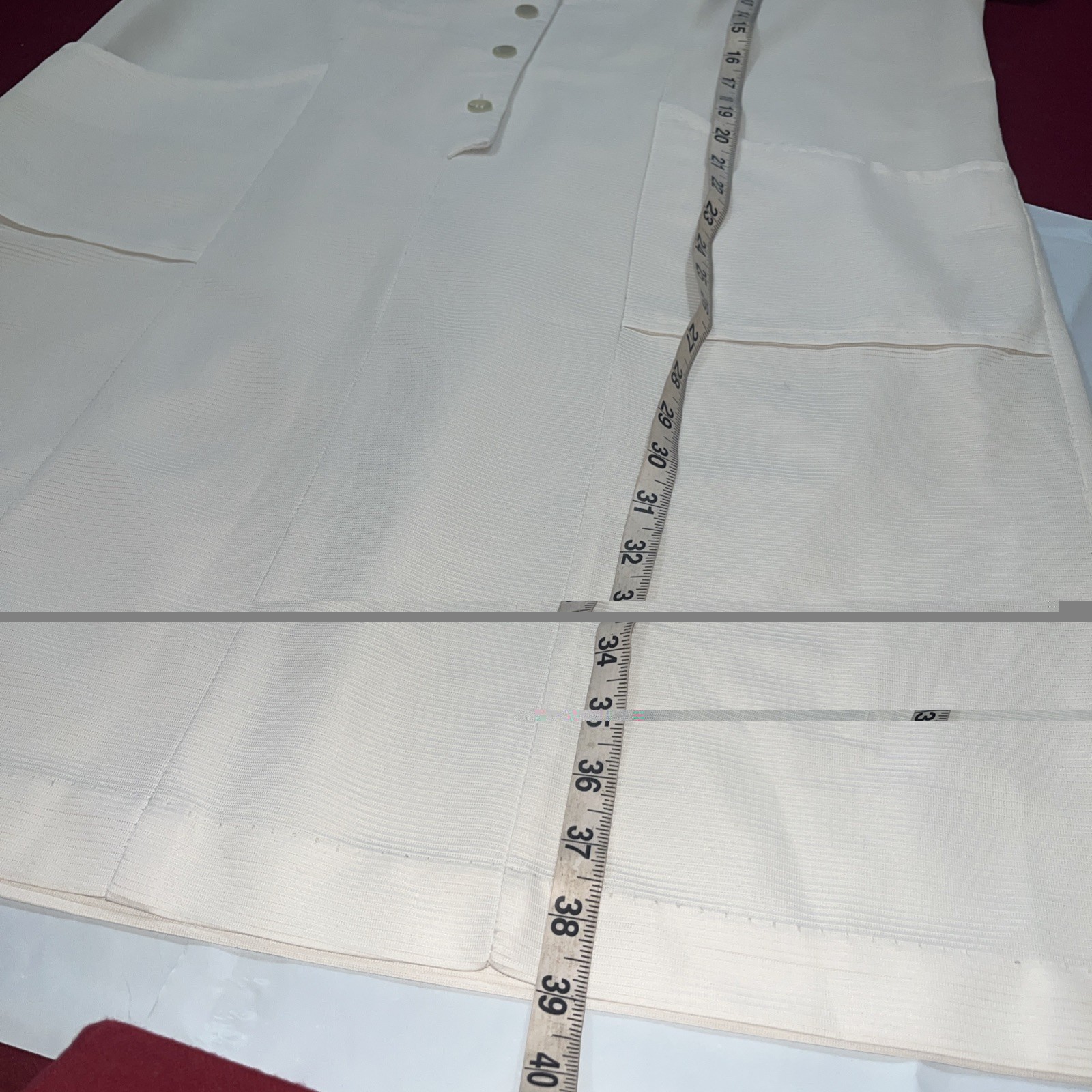 NURSE White 1/2 Button Dress 2xl Point Collar, Pockets Short Sleeves Ratched VTG