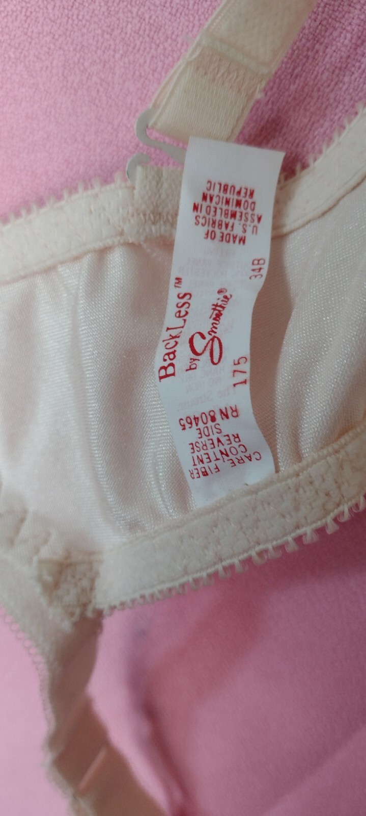 80’s vtg BACKLESS by SMOOTHIE BLUSH UW multiway FOAM PADDED bra 34B