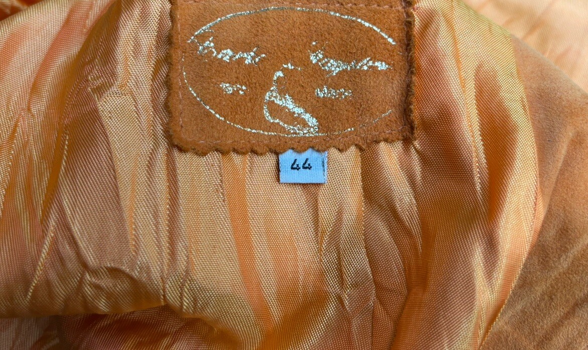 1960s Beautiful European SOFT SUEDE Tangerine Color Jacket.size 44.S/M