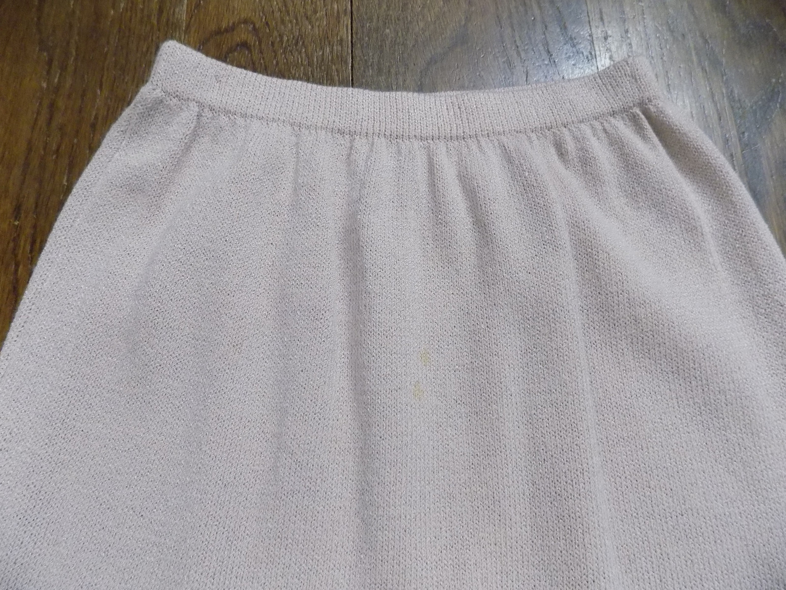 Vtg Dana Hogan Crochet Knit 2 pc Set Mock neck Sweater & 24″ W Skirt Lilac FAB!