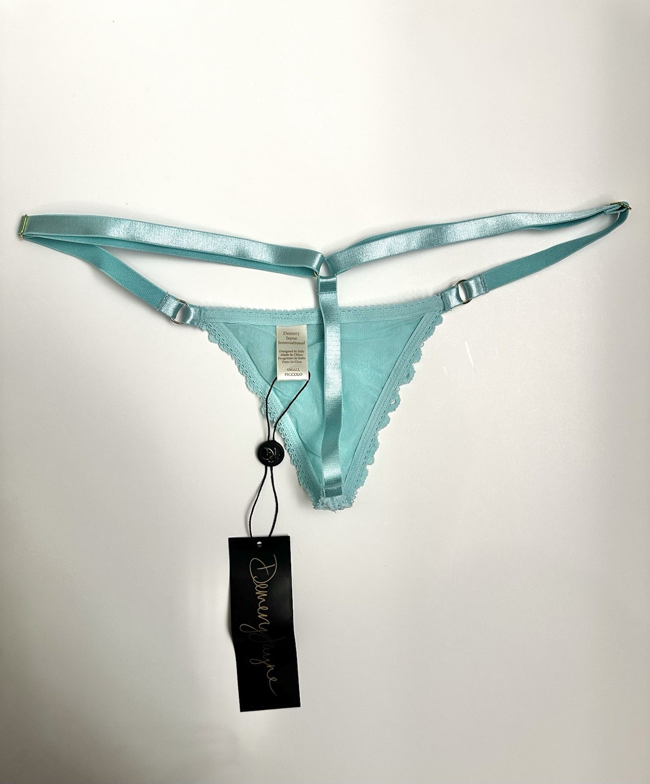 Women’s Small Thong Demery Jayne G-String Turquoise Lace New With Tags Lingerie