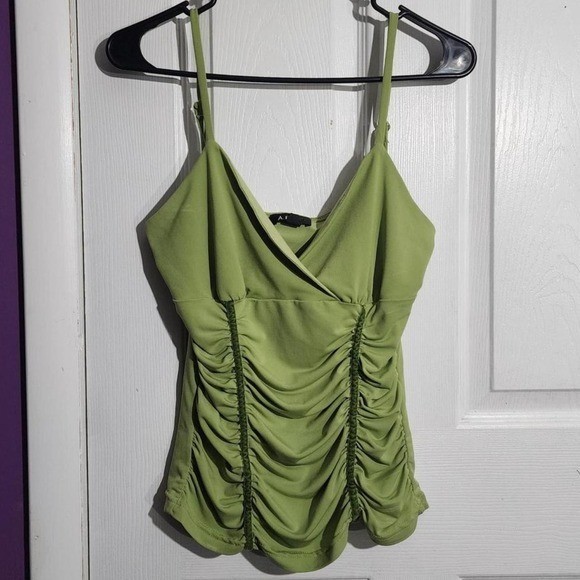 Vintage Green Ruched Fairy Cami