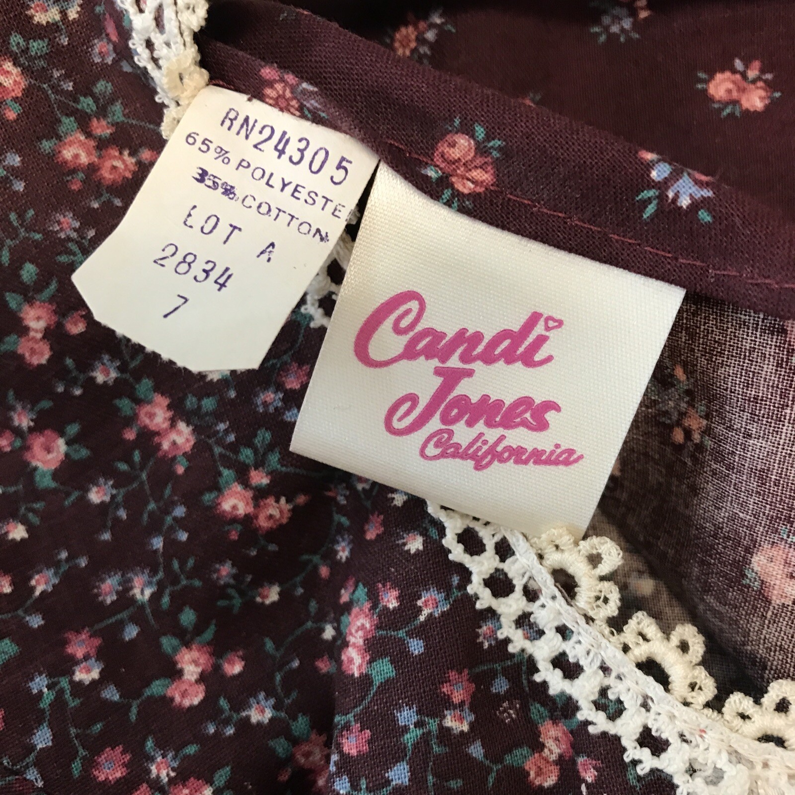 70’s Vintage Candi Jones California Gunne Sax Style Prairie Dress Woman’s-size 7