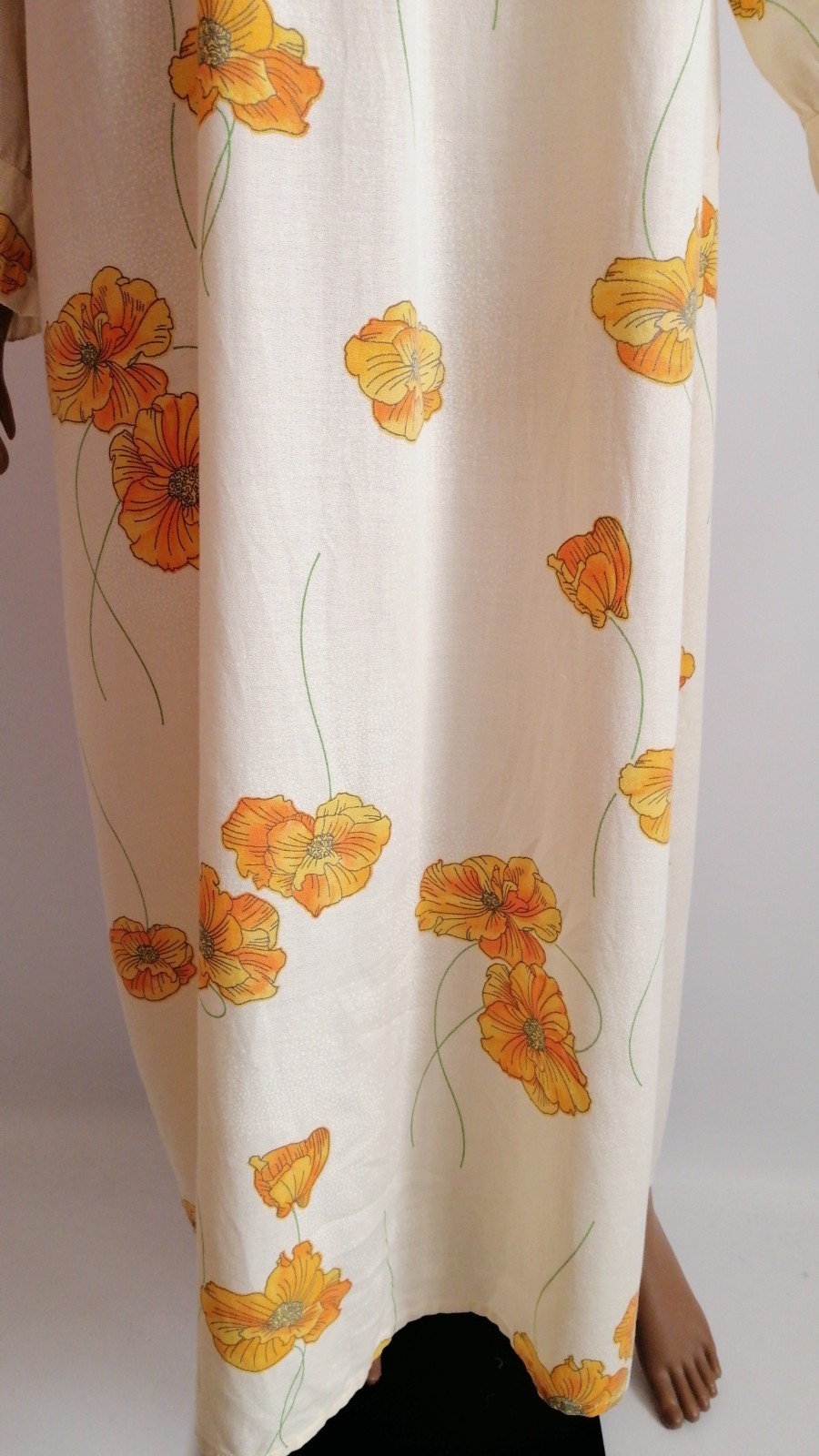 Vintage 70’/ ’80 Beldona Floral House Dress Lounge Gown Modal Cotton EU 40
