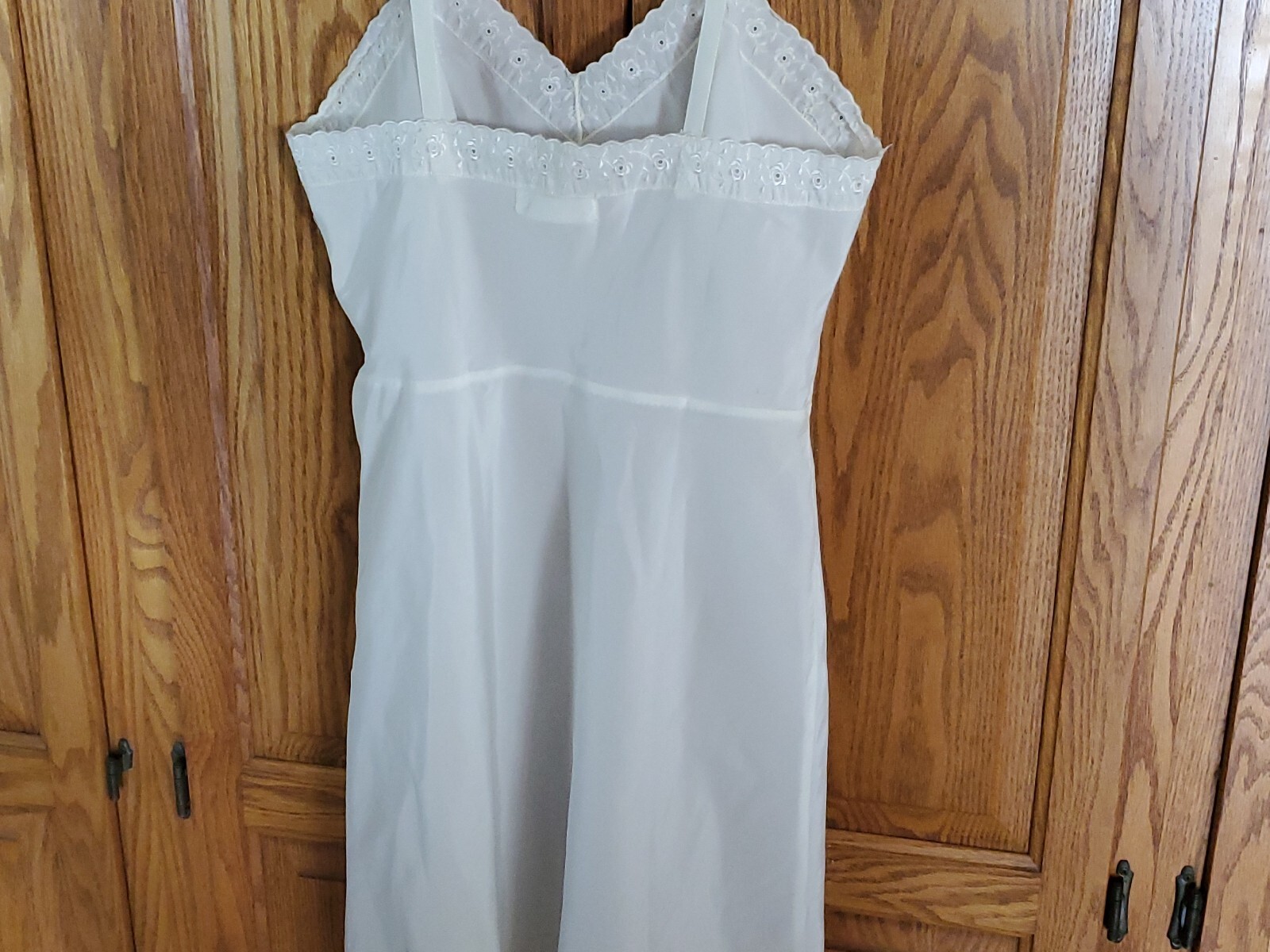 Slip ARIEL Barbizon Tafreddag Off White Nylon Full Dress W/Zipper Side Sz-15