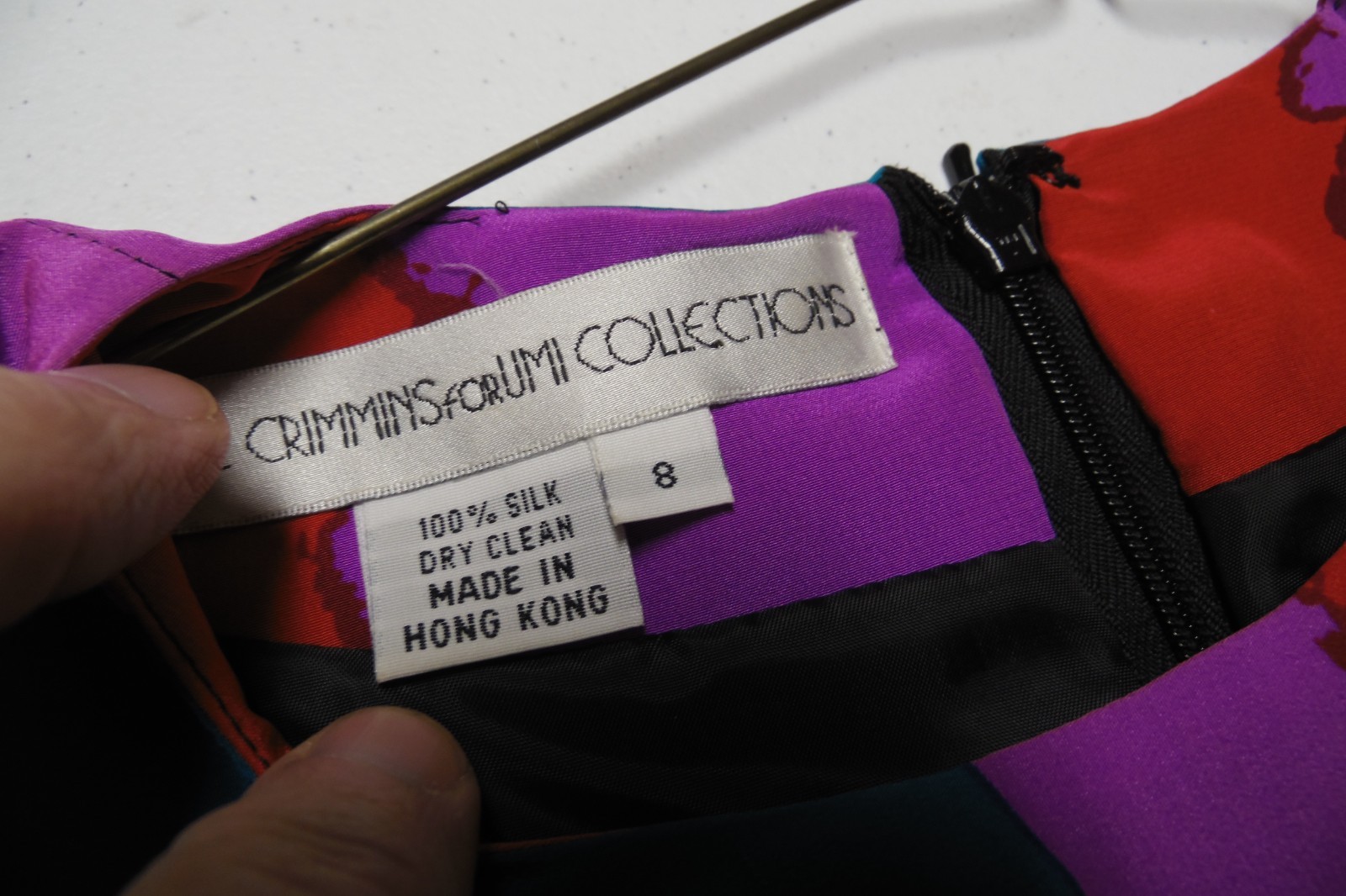 Vintage Crimmins For UmI Collections SZ 8 Mod Dress 80’s Hong Kong Art