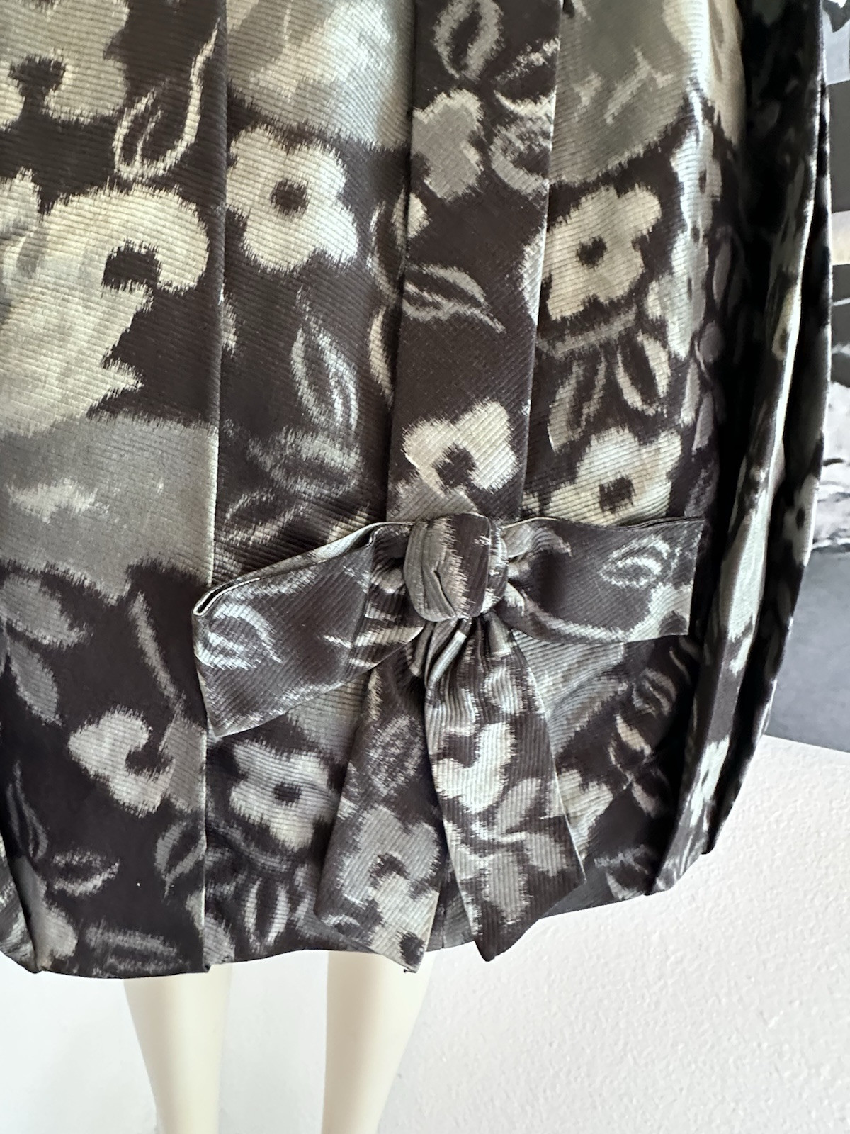 Vintage PIERRE BALMAIN SILK FAILLE BUBBLE HEM w/BOWS!! COCKTAIL DRESS JACKET SET