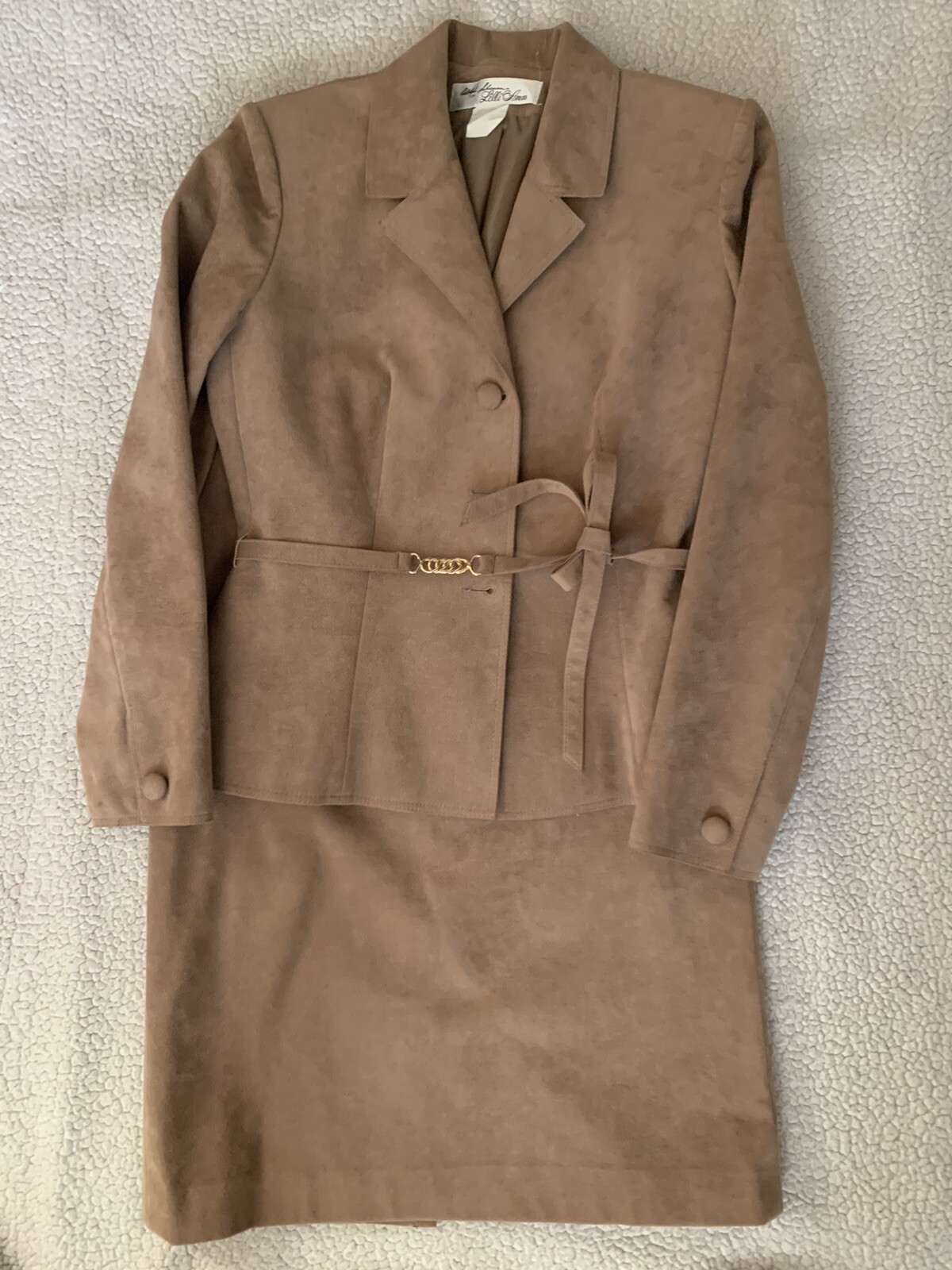 VINTAGE Ultrasuede Adolph Schuman for Lilli Ann fitted Blazer and Pencil Skirt