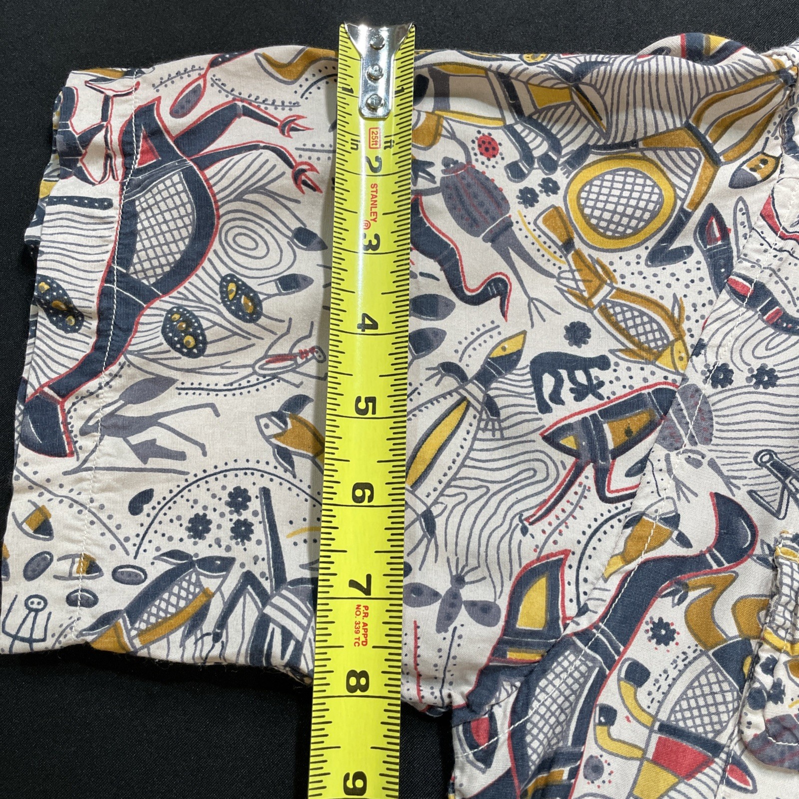 French Connection Graphic Print Button-Up Shirt Size Small Vintage