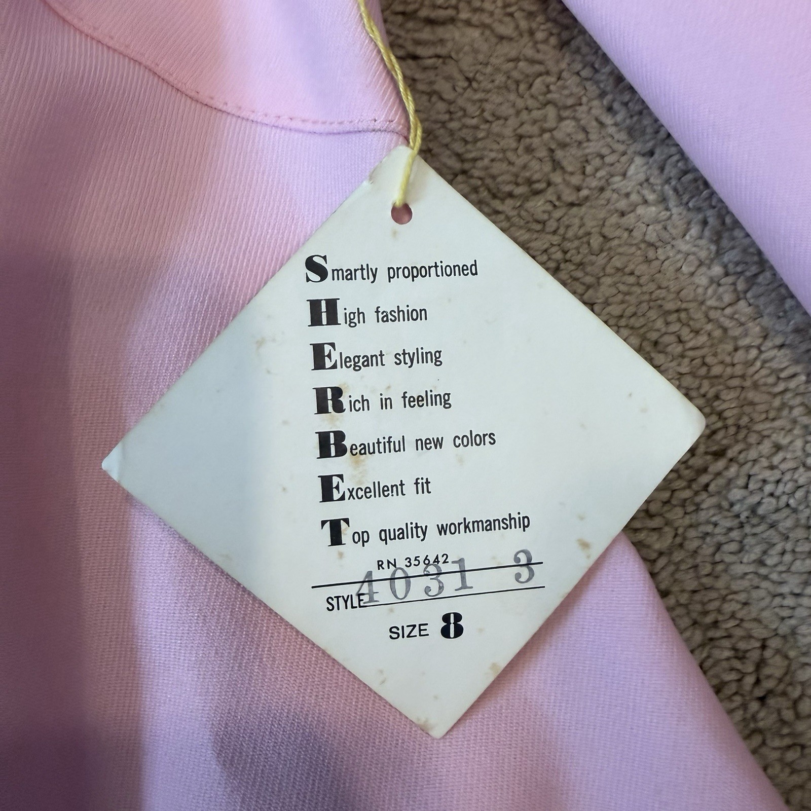 Vintage Sherbet Shirt Dress Juniors 8 Pink Button Front Mod GoGo A Line 60s