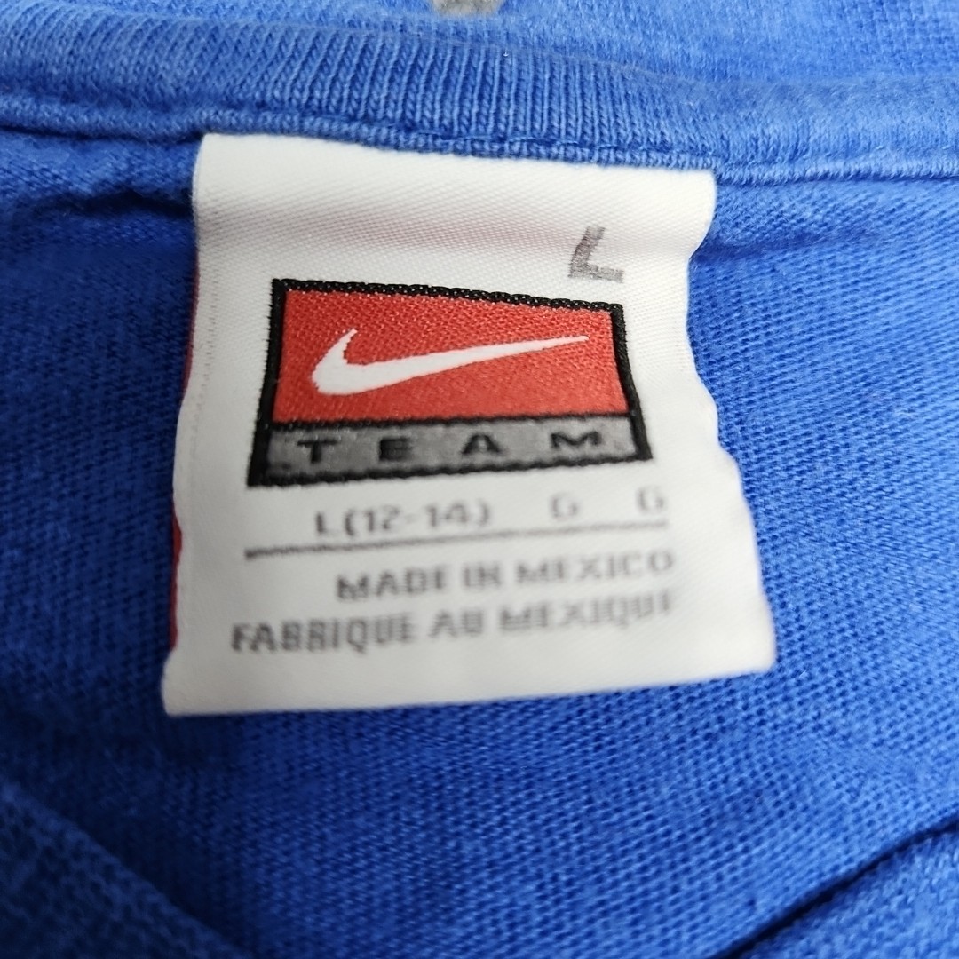 Vintage Nike Team Kentucky Women Large Blue Center Check V-Neck UK Wildcats Tee
