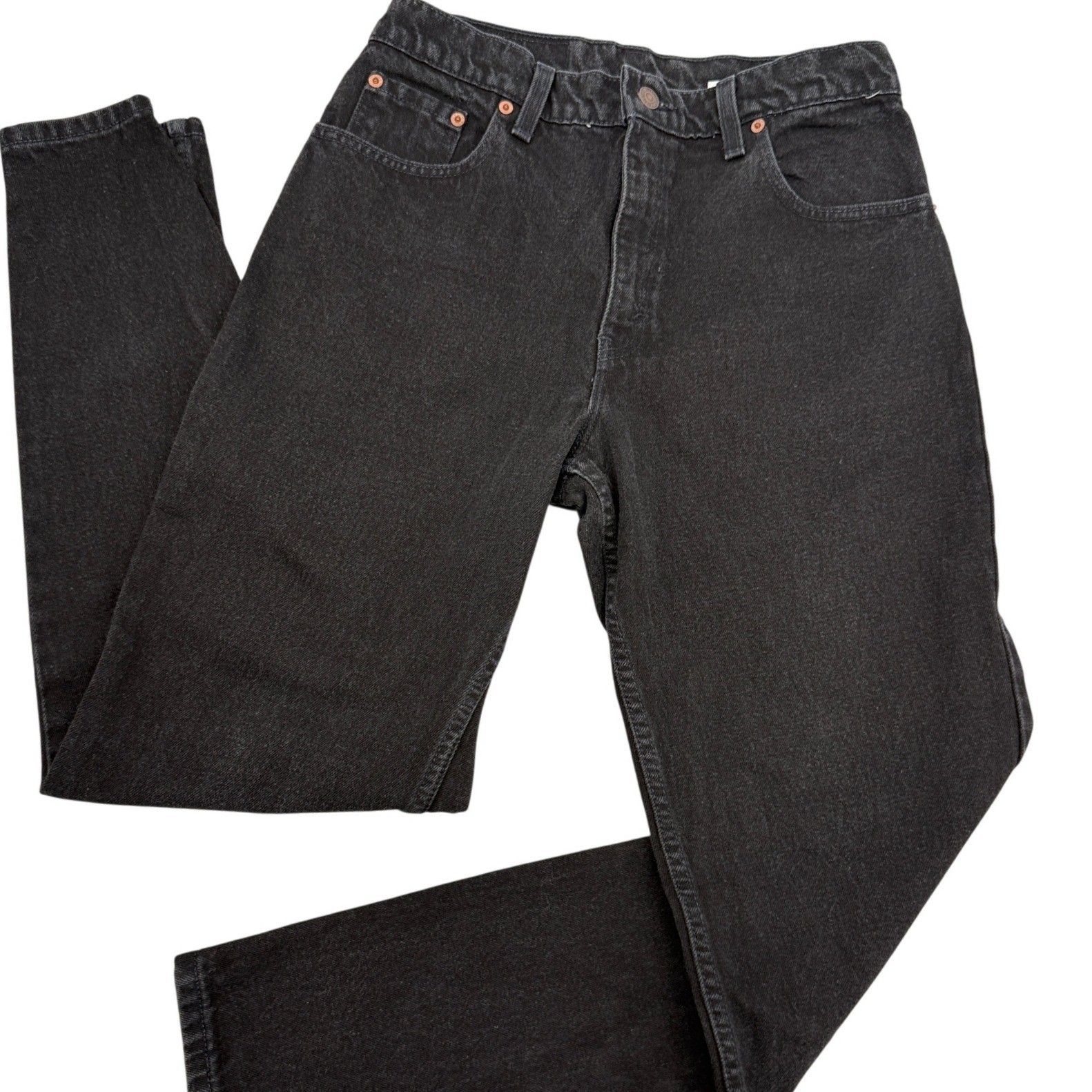 VTG Levis 550 Relaxed Fit Tapered Leg Black Jeans Made in USA 90s Size 11 MED