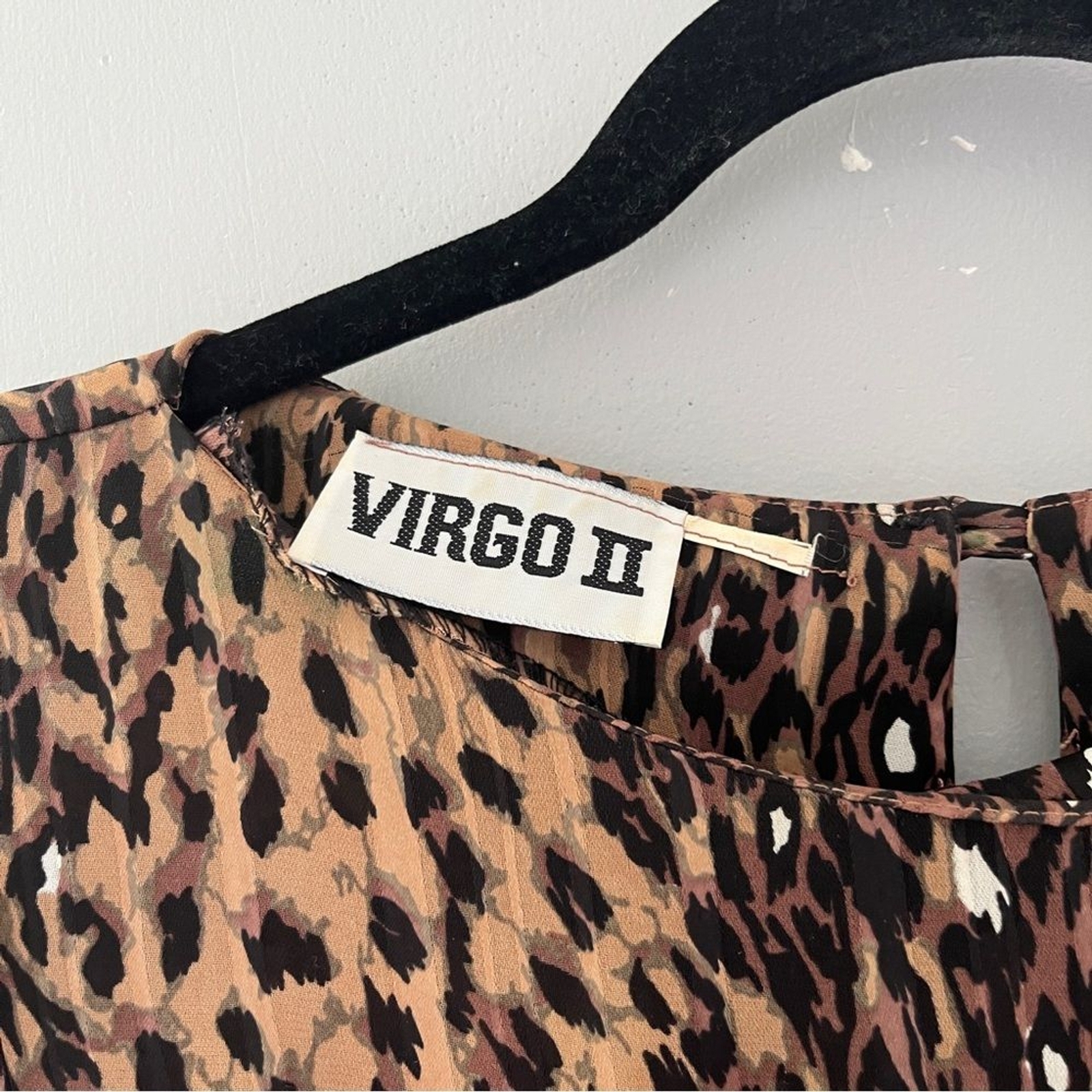 Vintage Taurus II Long Sleeve Animal Print Dress Lightweight Sheer