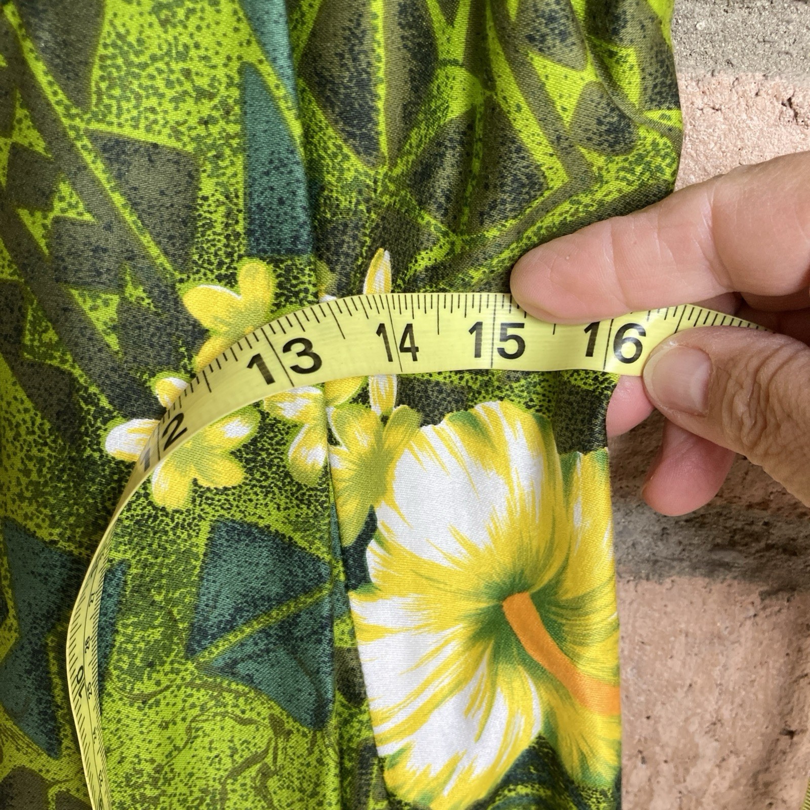 Vintage Sears Hawaiian Fashions Muumuu Womans Maxi Dress Tropical Floral Green