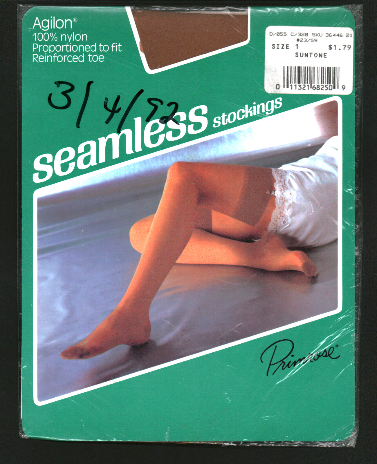 Primrose Agilon Seamless Stockings Size 8 1/2 – 9 Suntone Beige Woolworths 1980s