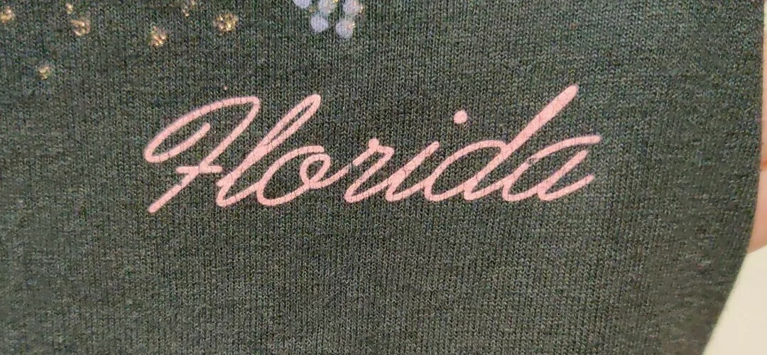 Vintage Women’s Puffy Screen Stars Best XL Black Single Stitch Glitter Florida