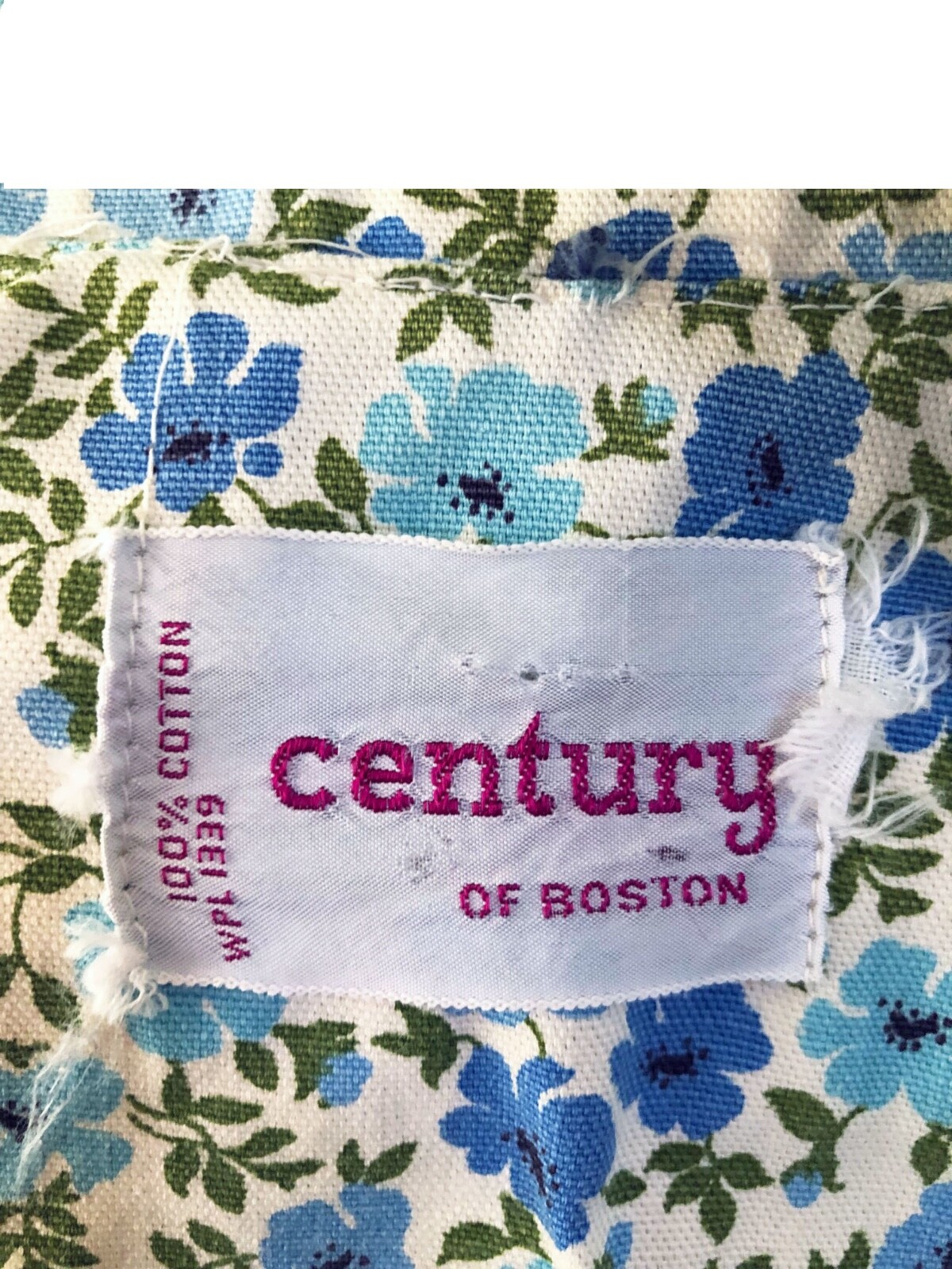 Century of Boston Classic Genuine 1960s VTG Blue Floral Preppy Cotton Suit SM