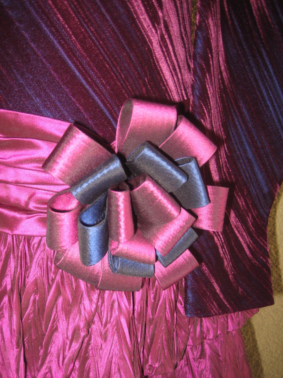 Vintage 80s burgundy/wine velveteen dropwaist taffeta tiered ruffles party dress