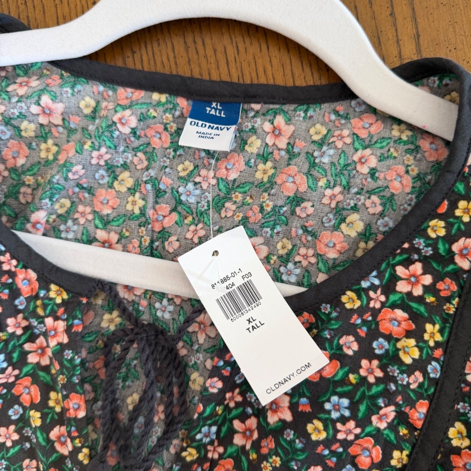 Old Navy Floral Maxi Dress Long Sleeve Tiered Boho Cottage Prairie XL TALL NWT