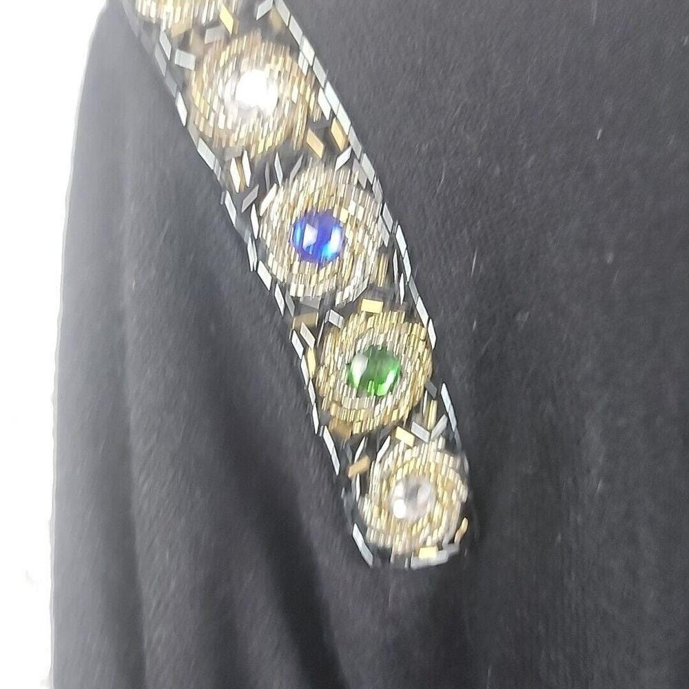 Spree International Vintage Black Beaded Angora Lambswool Sweater Small 80s 90s