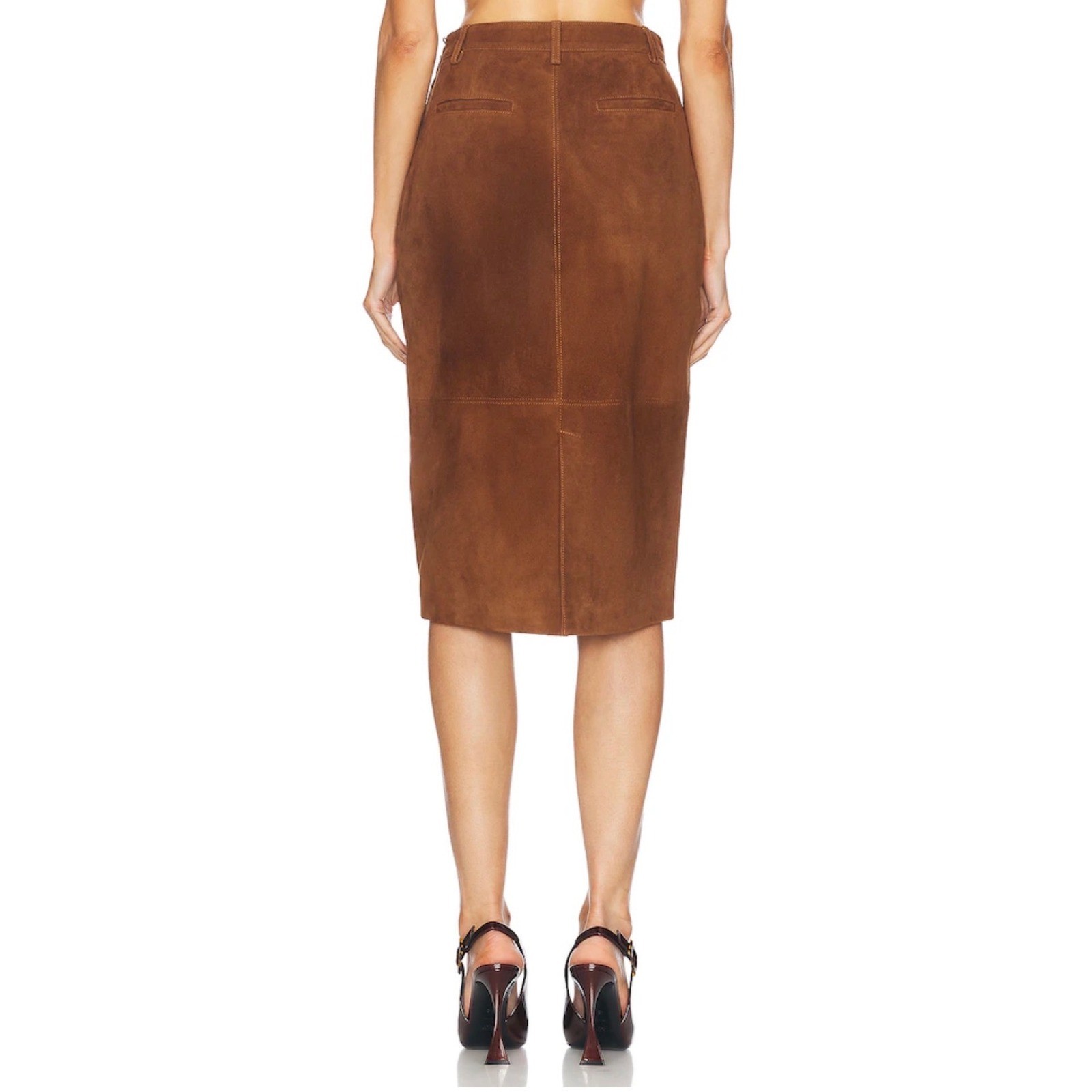 Retrofete Marcella Suede Leather Skirt in Cinnamon Size Medium $528