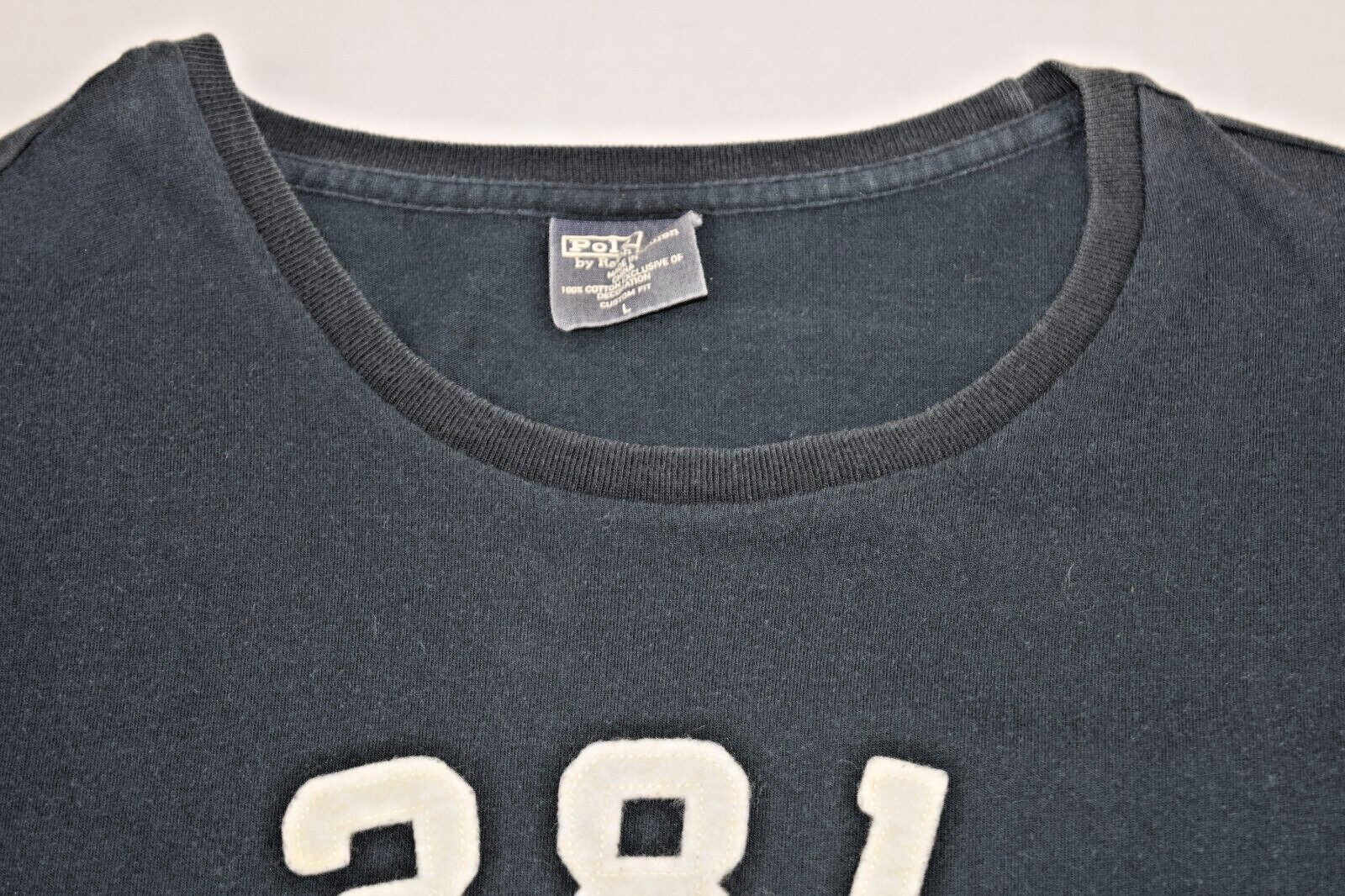 Vintage Polo Ralph Lauren T-Shirt Size M/L 90s Black 381 Wing Sneaker Cap Sleeve
