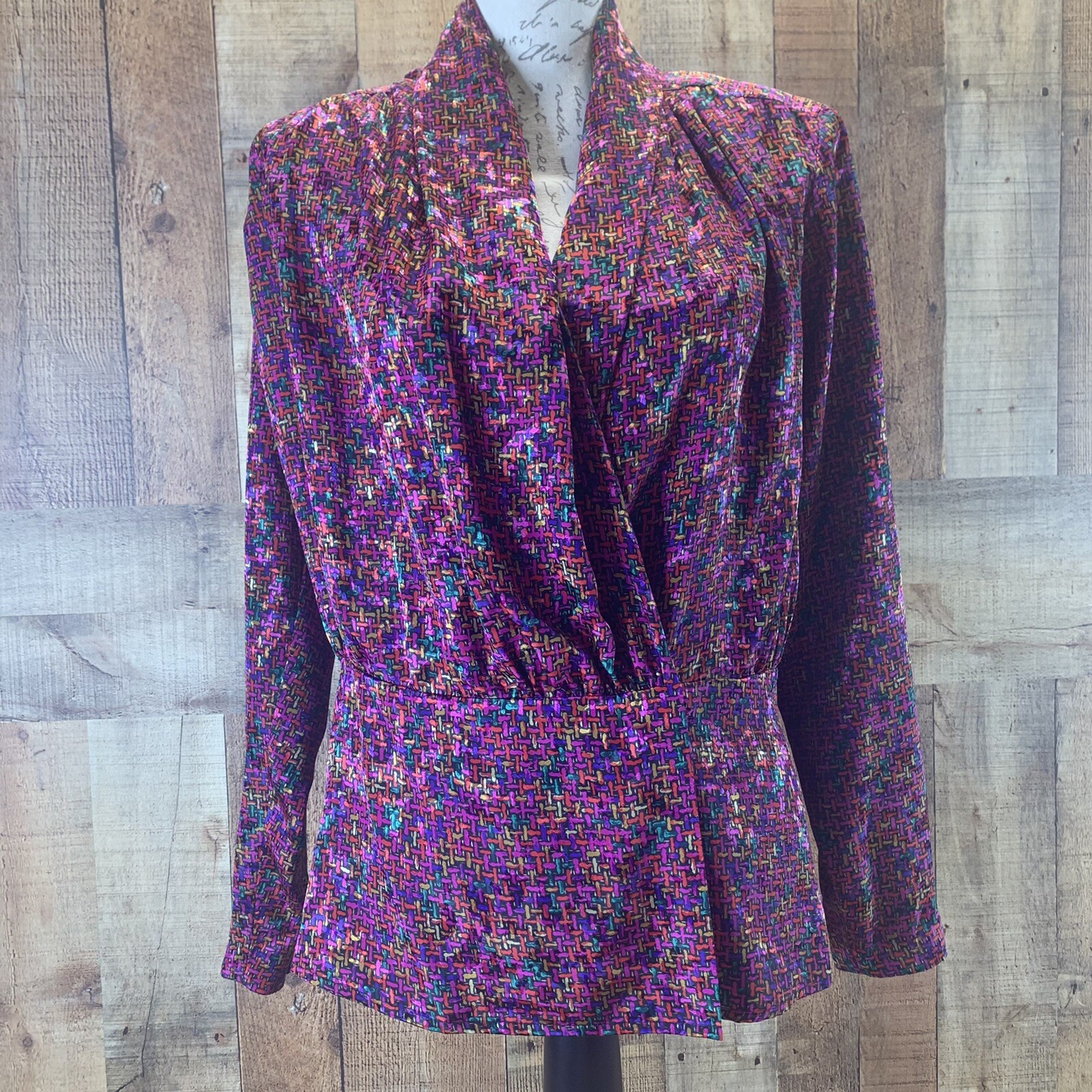 VTG 80s Howard Wolf Multicolor Jacket Blazer And Blouse Womens Avant-Garde Sz 8